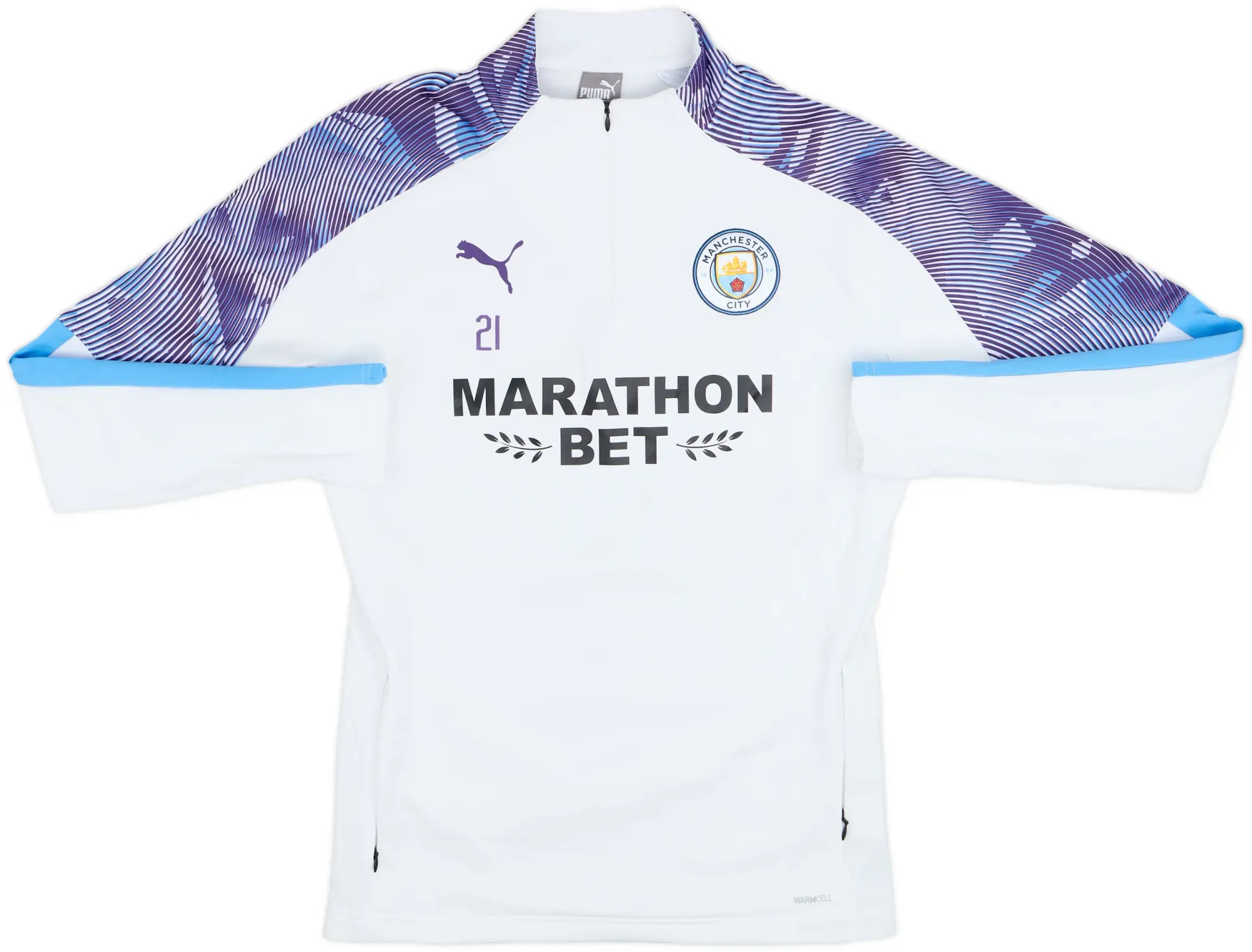 2019-20 Manchester City Player Issue Puma 1/4 Zip Drill Top #21 - 7/10 - (M)