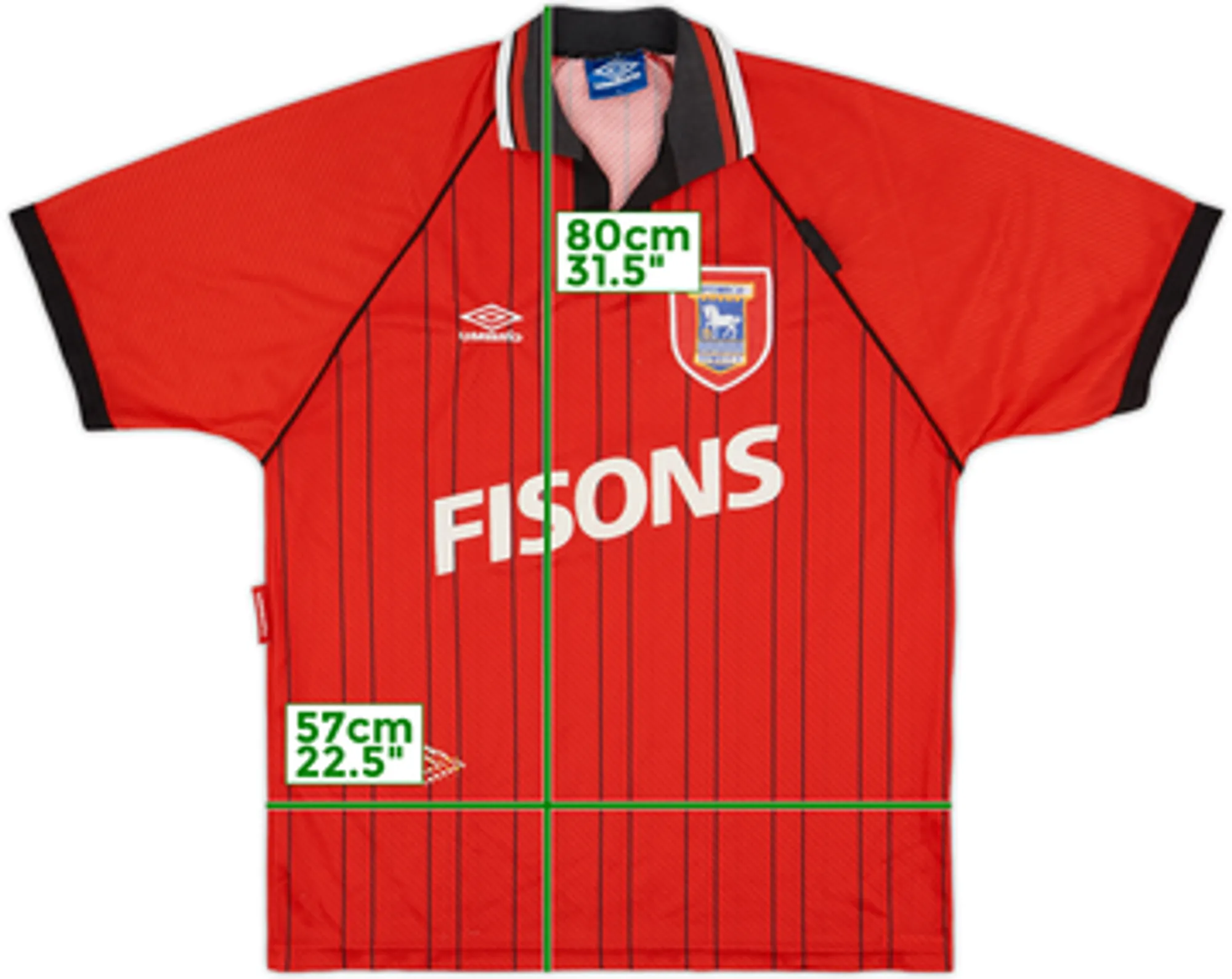 Umbro Ipswich Town Mens SS Away Shirt 1993/95