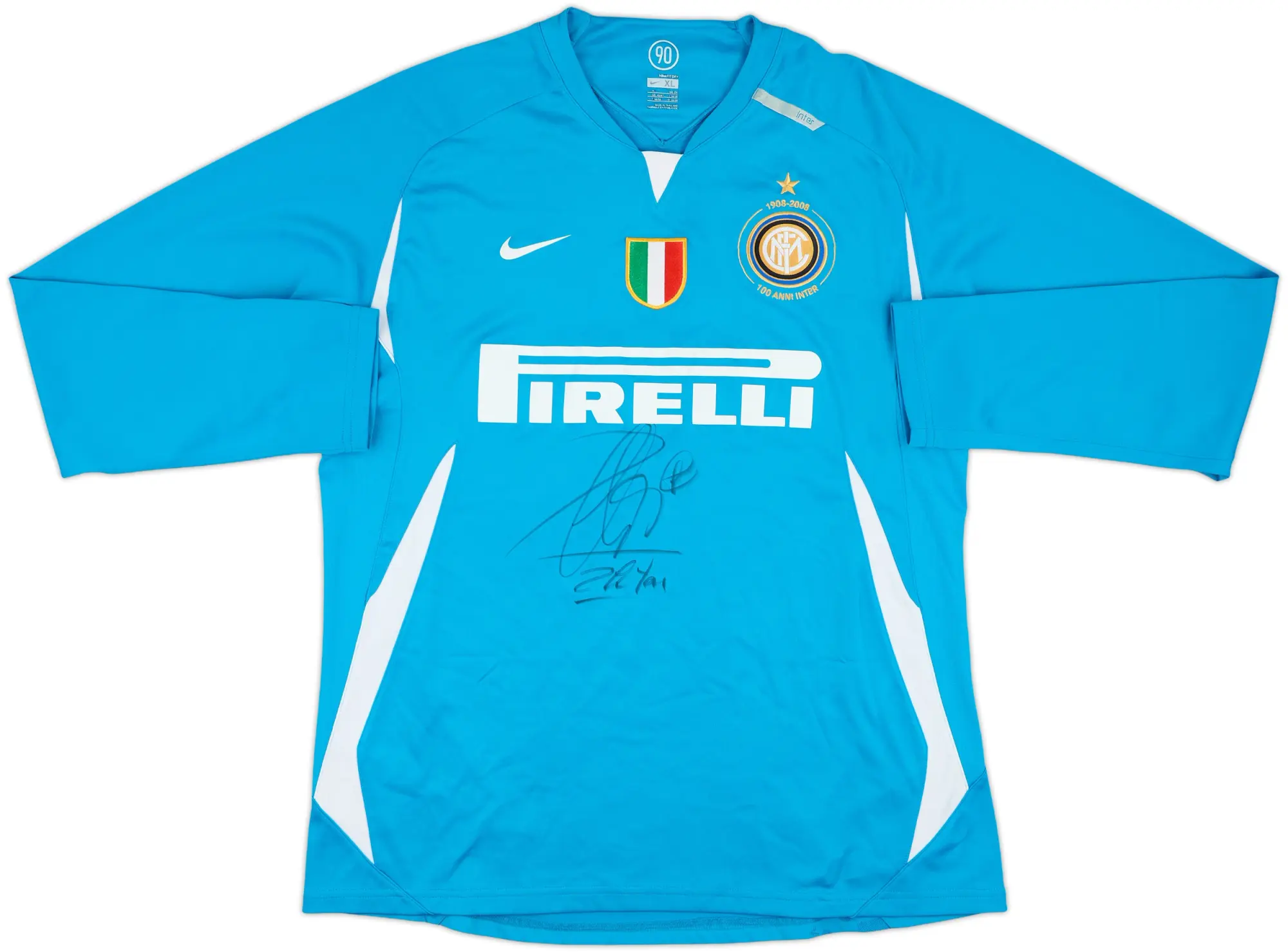 Nike Inter Milan Mens LS Player Issue Home Shirt 2007/08