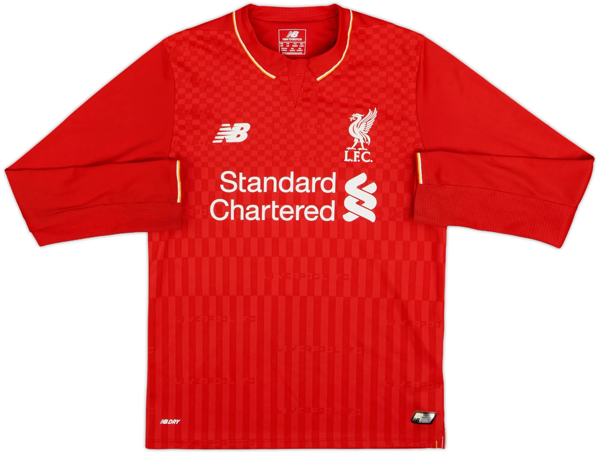 NewBalance Liverpool Boys LS Home Shirt 2015/16