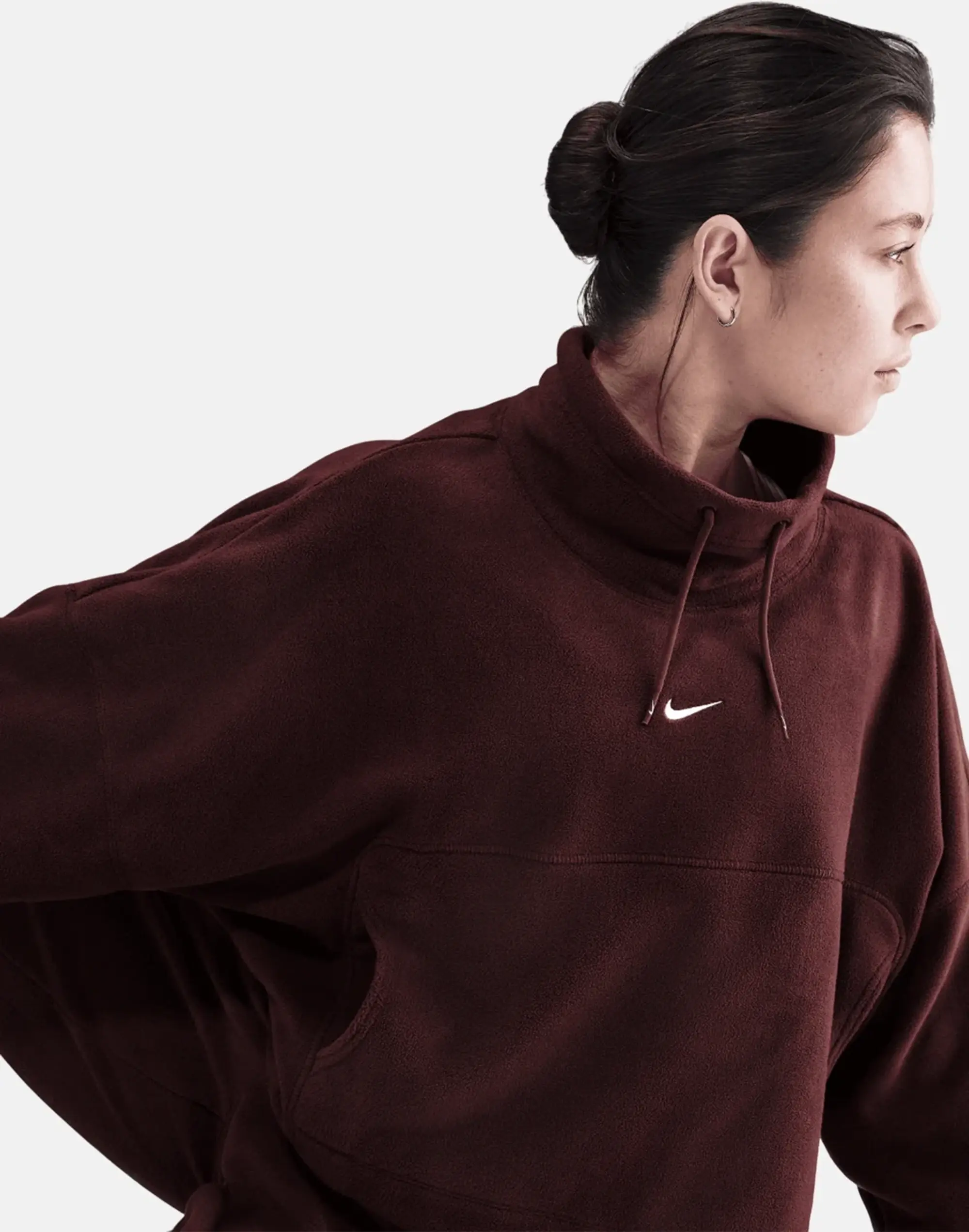 Women's Nike One Polar Funnel Top in Purple/White 