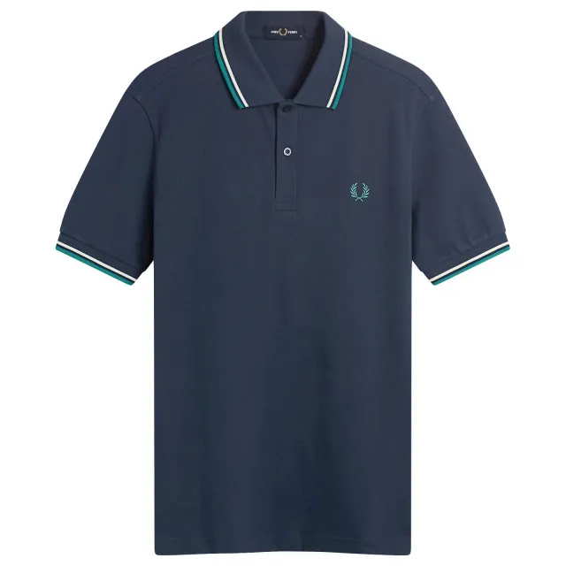 Fred Perry Men's Twin Tipped Polo Shirt Ecr/Tbyllw/Ancgy | M3-600