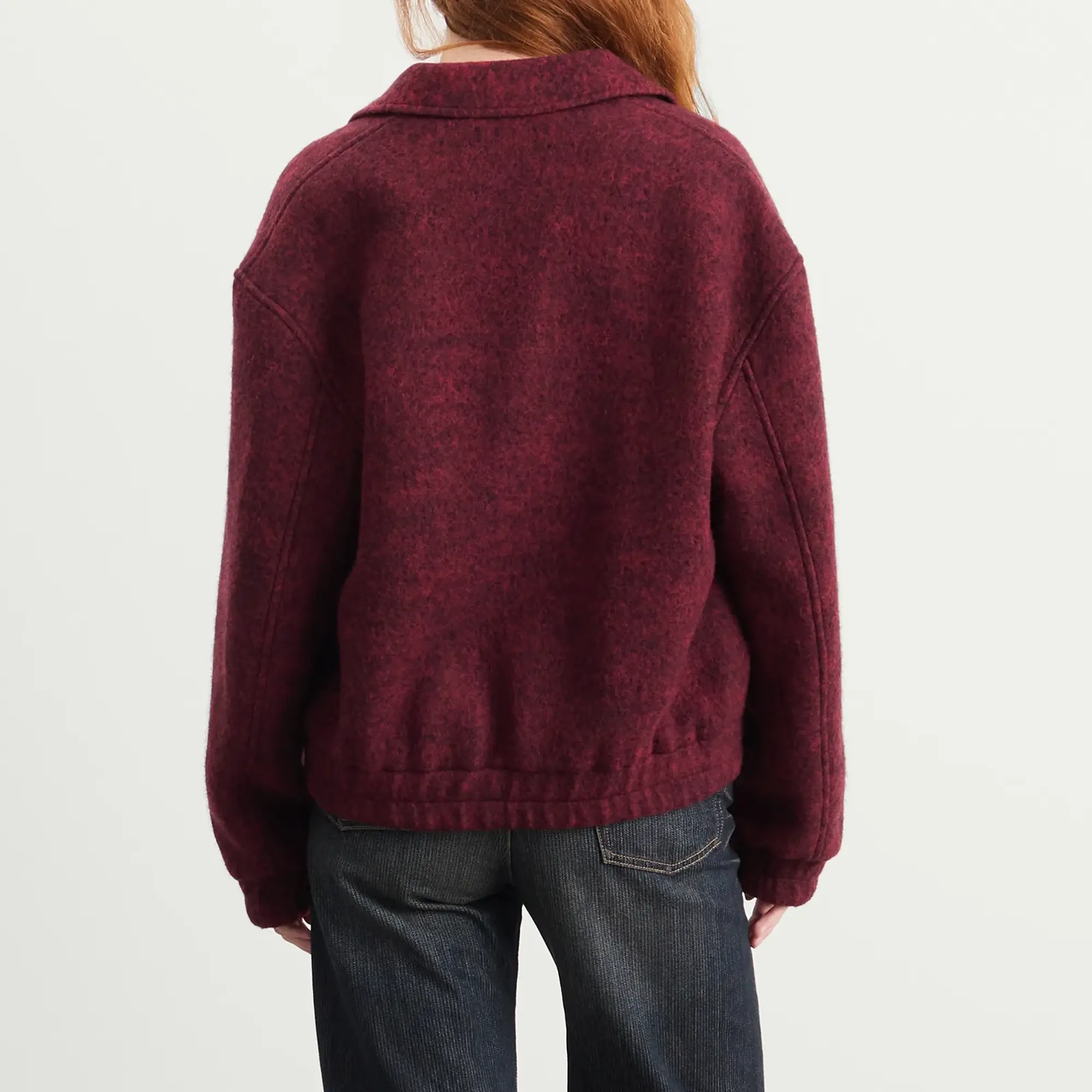 Jil Sander Women's Zip Up Bomber Jacket Red