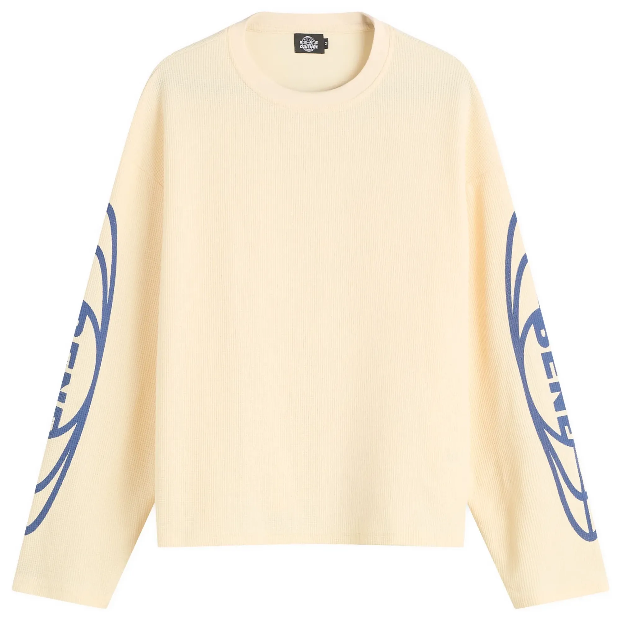 Bene Culture Men's Worldwide Thermal Long Sleeve T-Shirt Cream