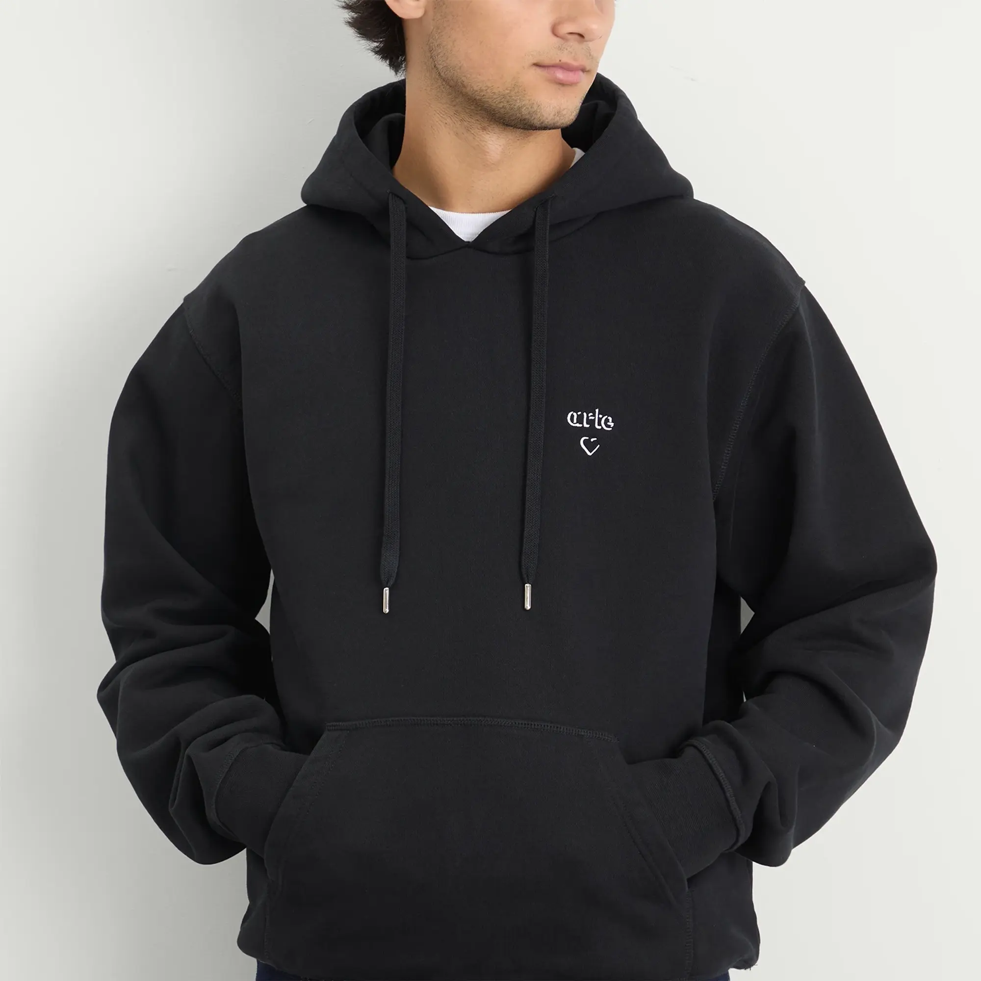 Arte Men's Heart Logo Hoodie Black
