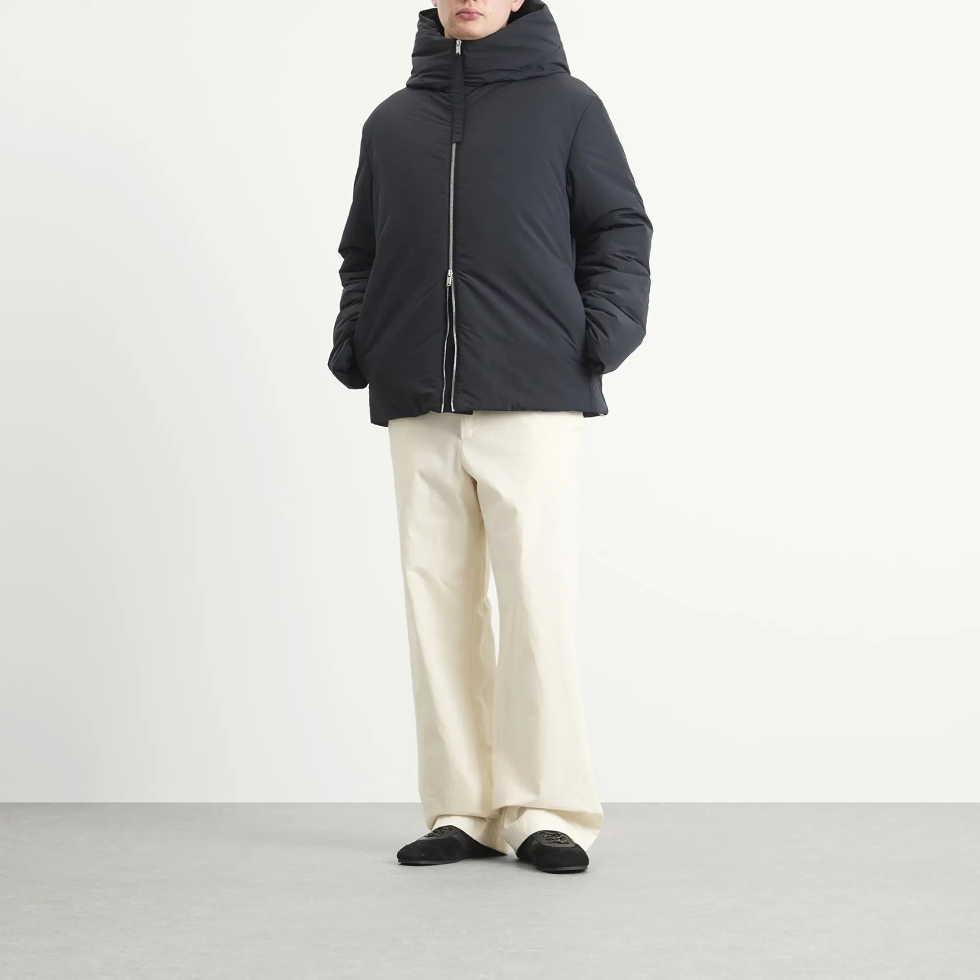 Jil Sander Men's Hooded Down Jacket Black