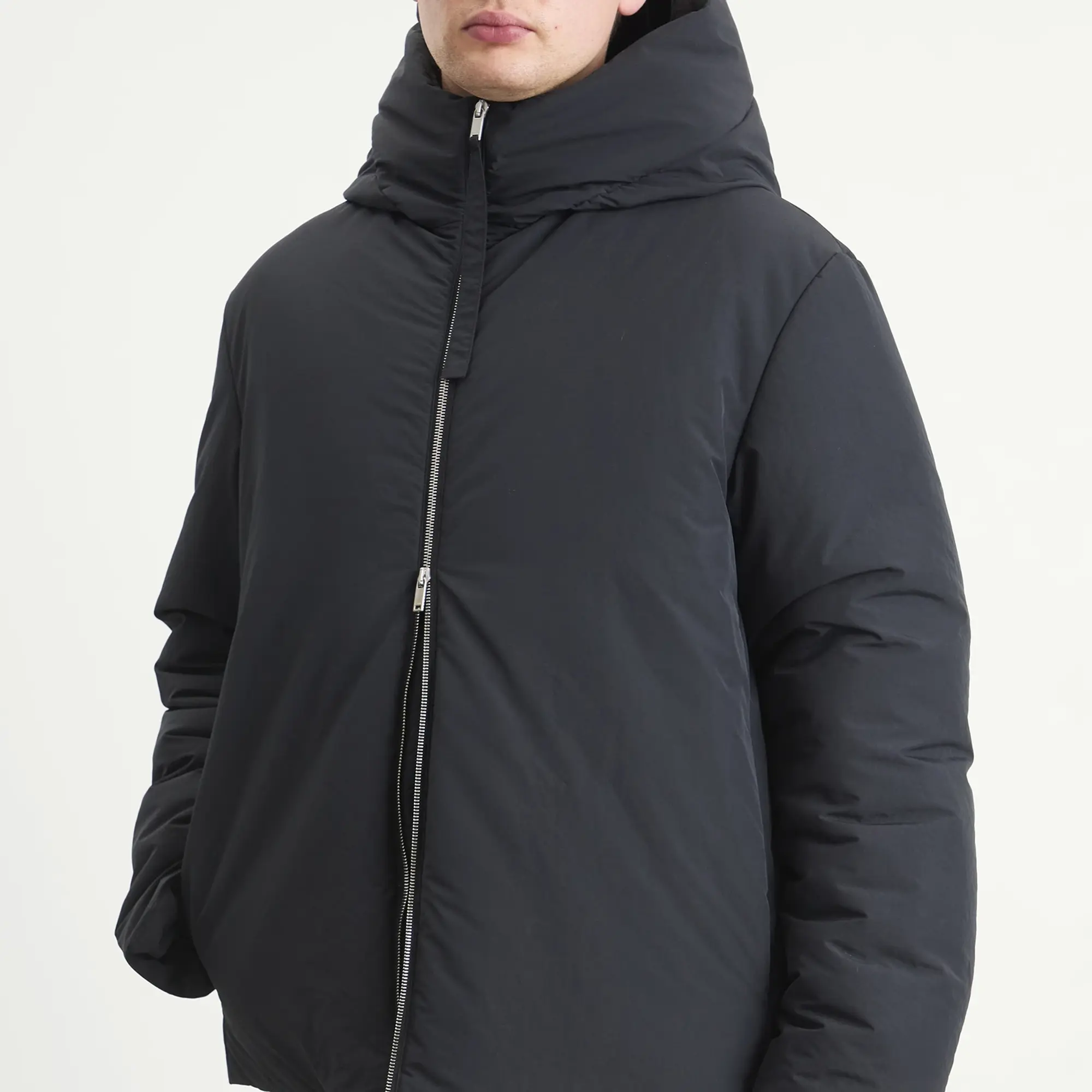 Jil Sander Men's Hooded Down Jacket Black