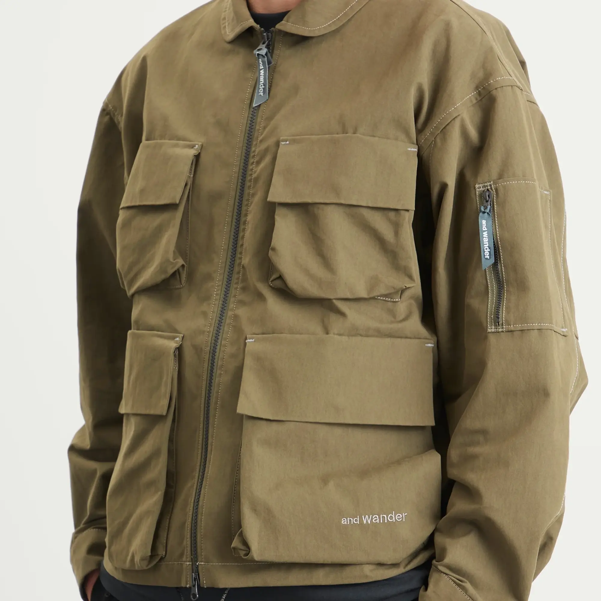 and wander Men's C/PE Twill Field Jacket Khaki