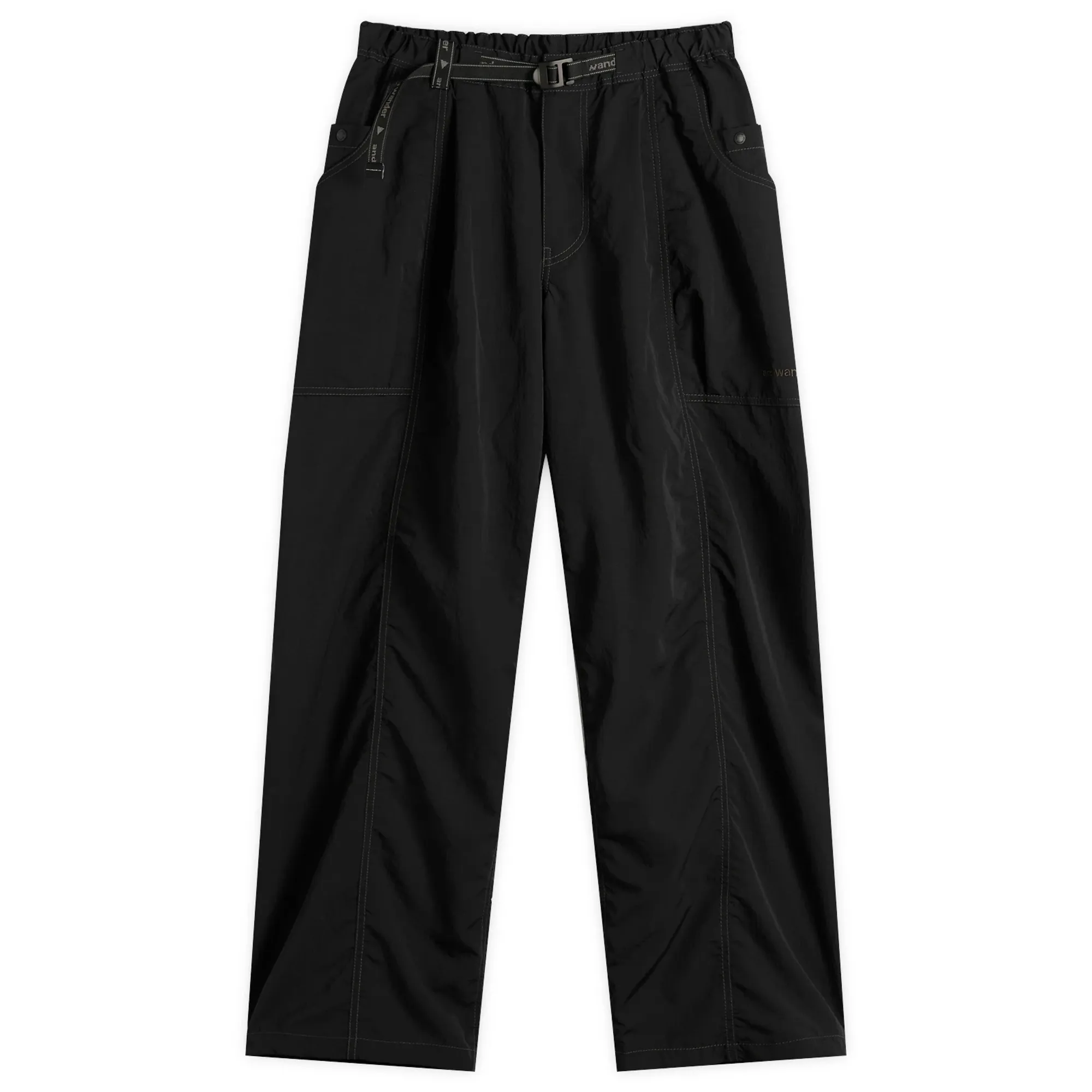 and wander Men's Crinkled Nylon Trousers Black
