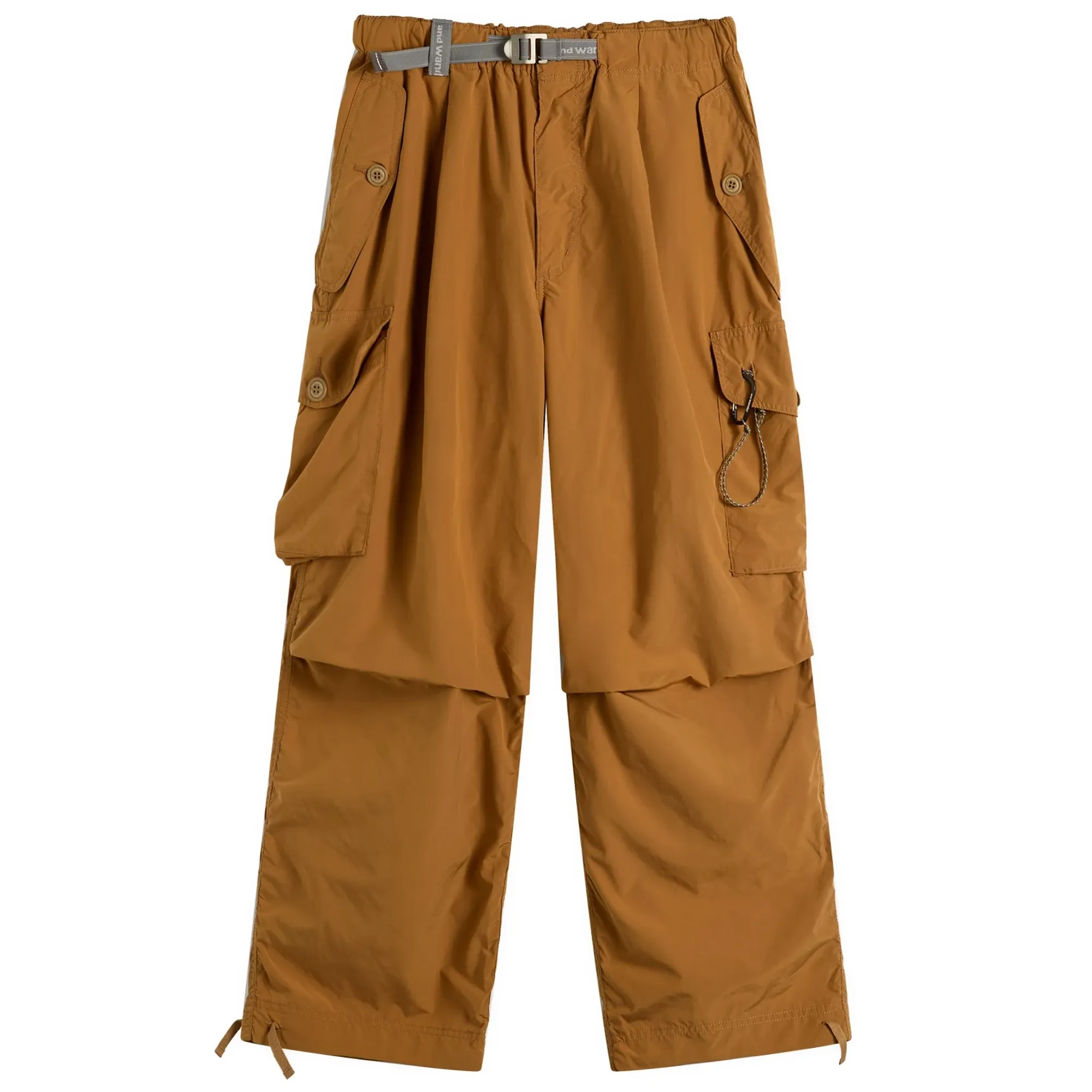 and wander Men's Oversized Cargo Trousers Light Brown