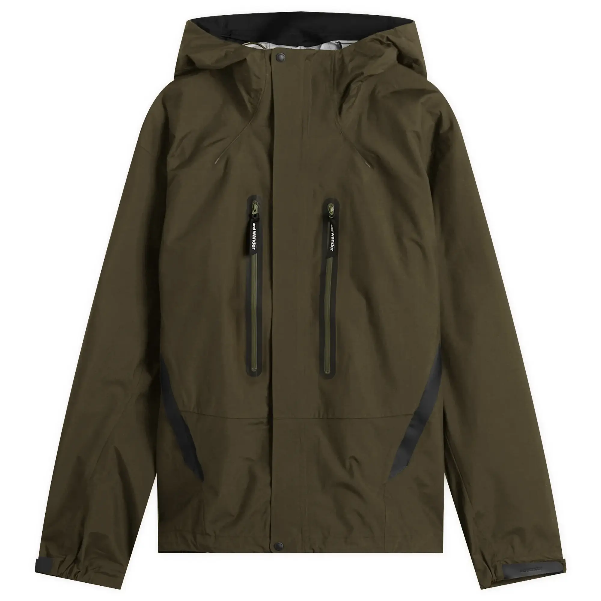 and wander Men's 2.5L Hiker Rain Jacket Dark Khaki