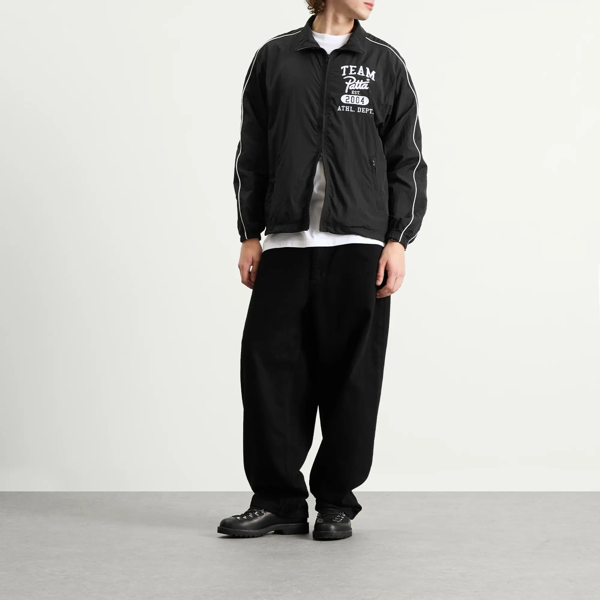 Patta Men's Athletic Nylon Track Jacket Black