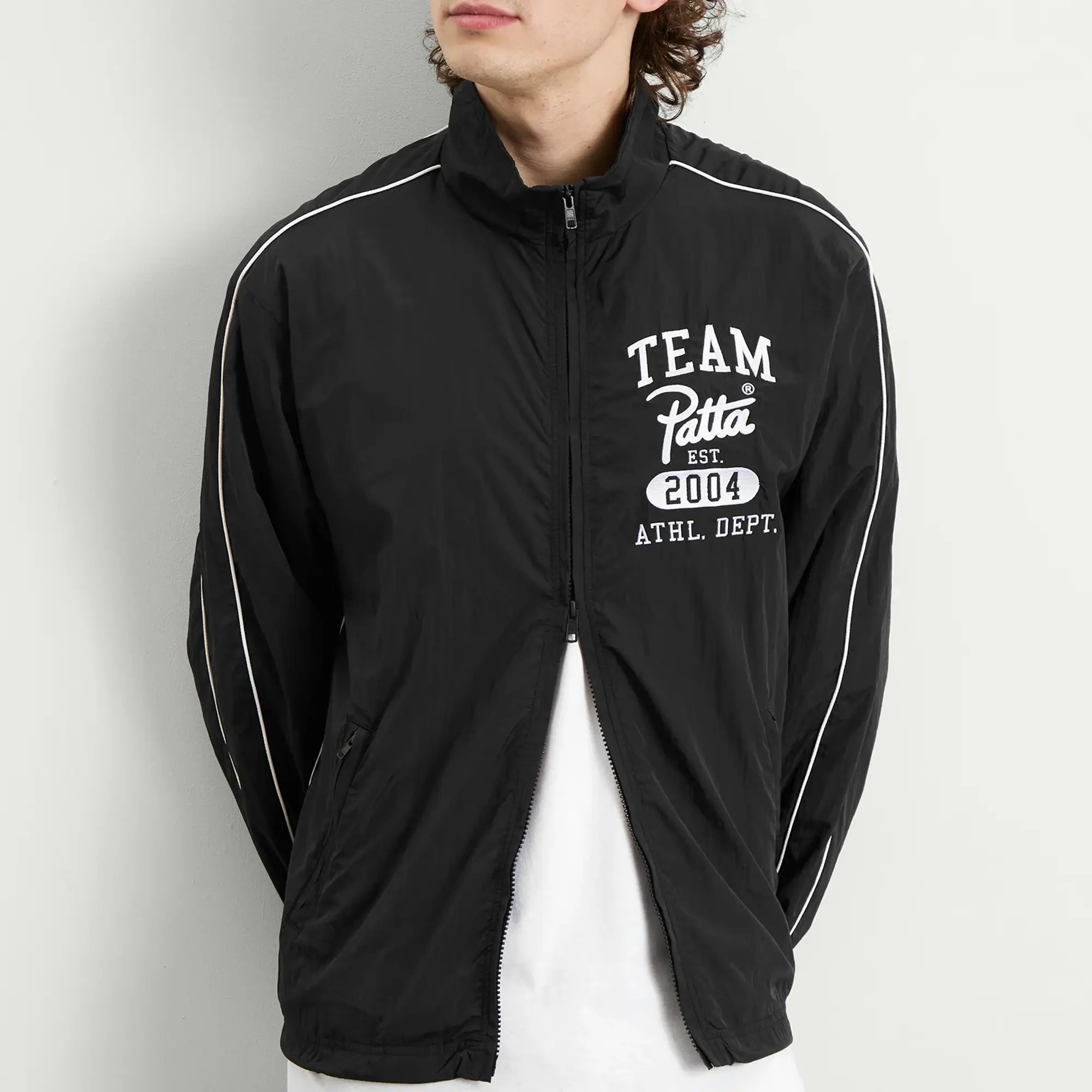 Patta Men's Athletic Nylon Track Jacket Black