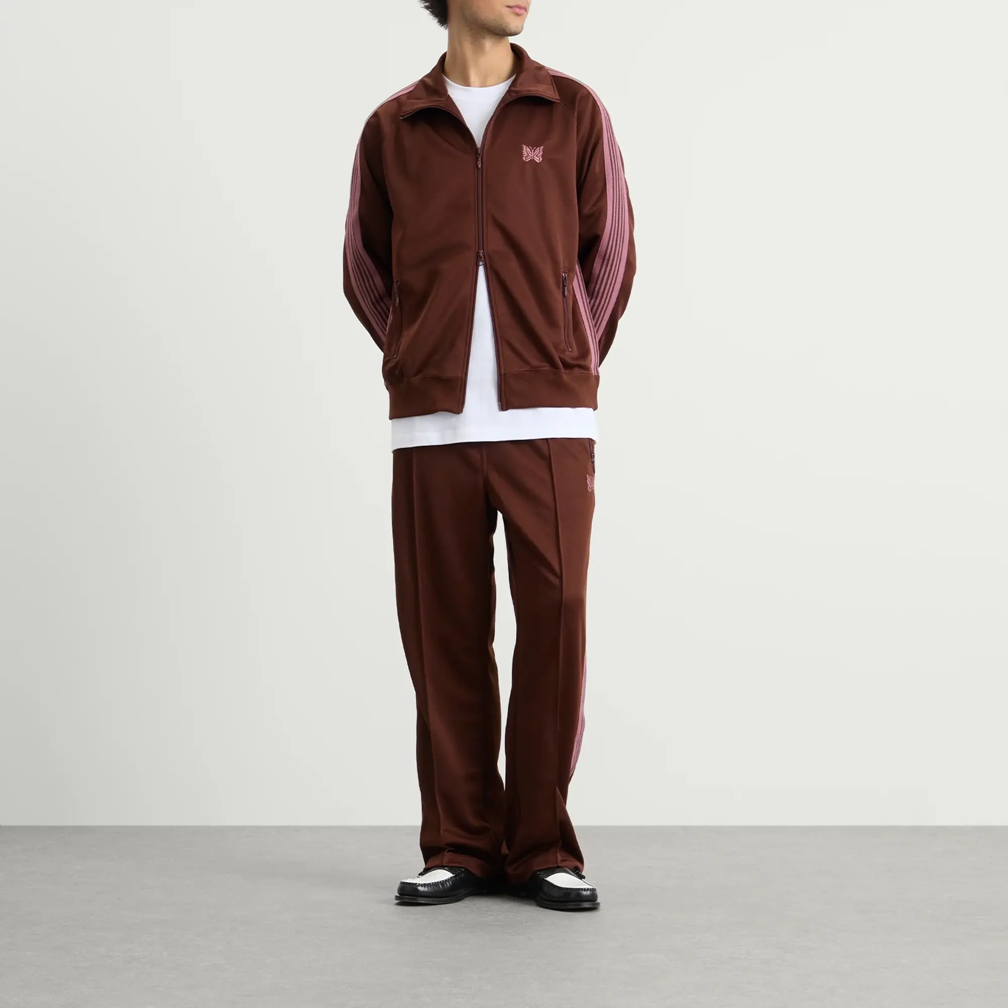 Needles Men's Poly Smooth Track Pants Brown