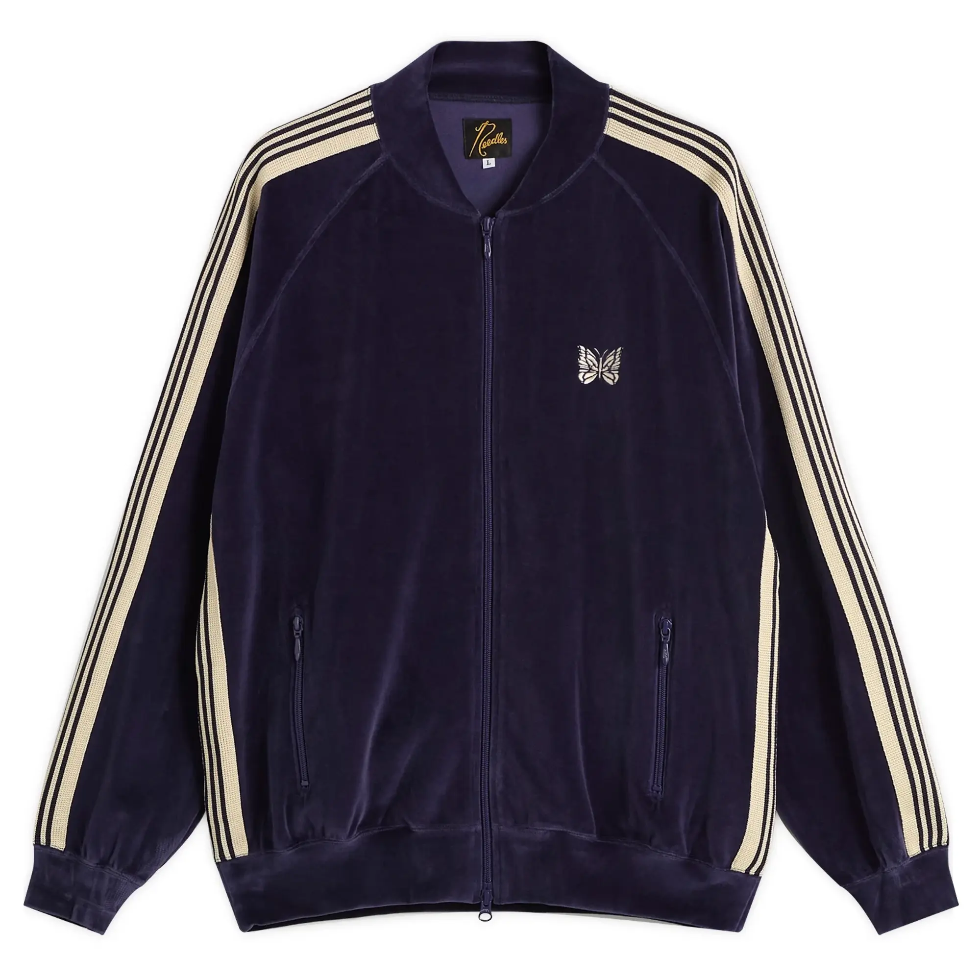 Needles Men's Velour Rib Collar Track jacket Navy