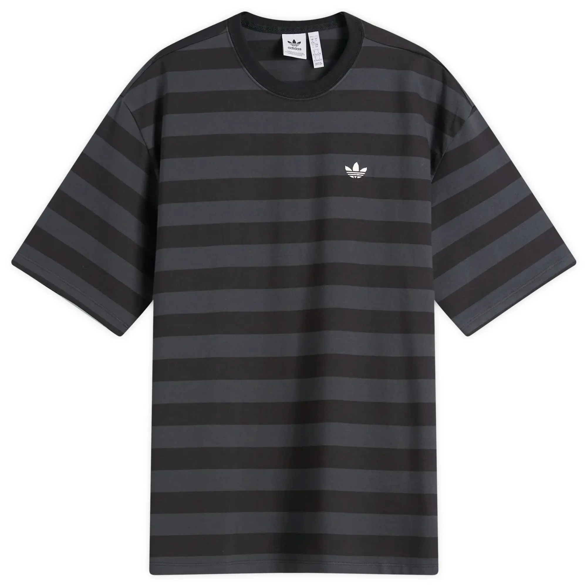 Adidas Women's Striped Ss T-Shirt Black/Carbon