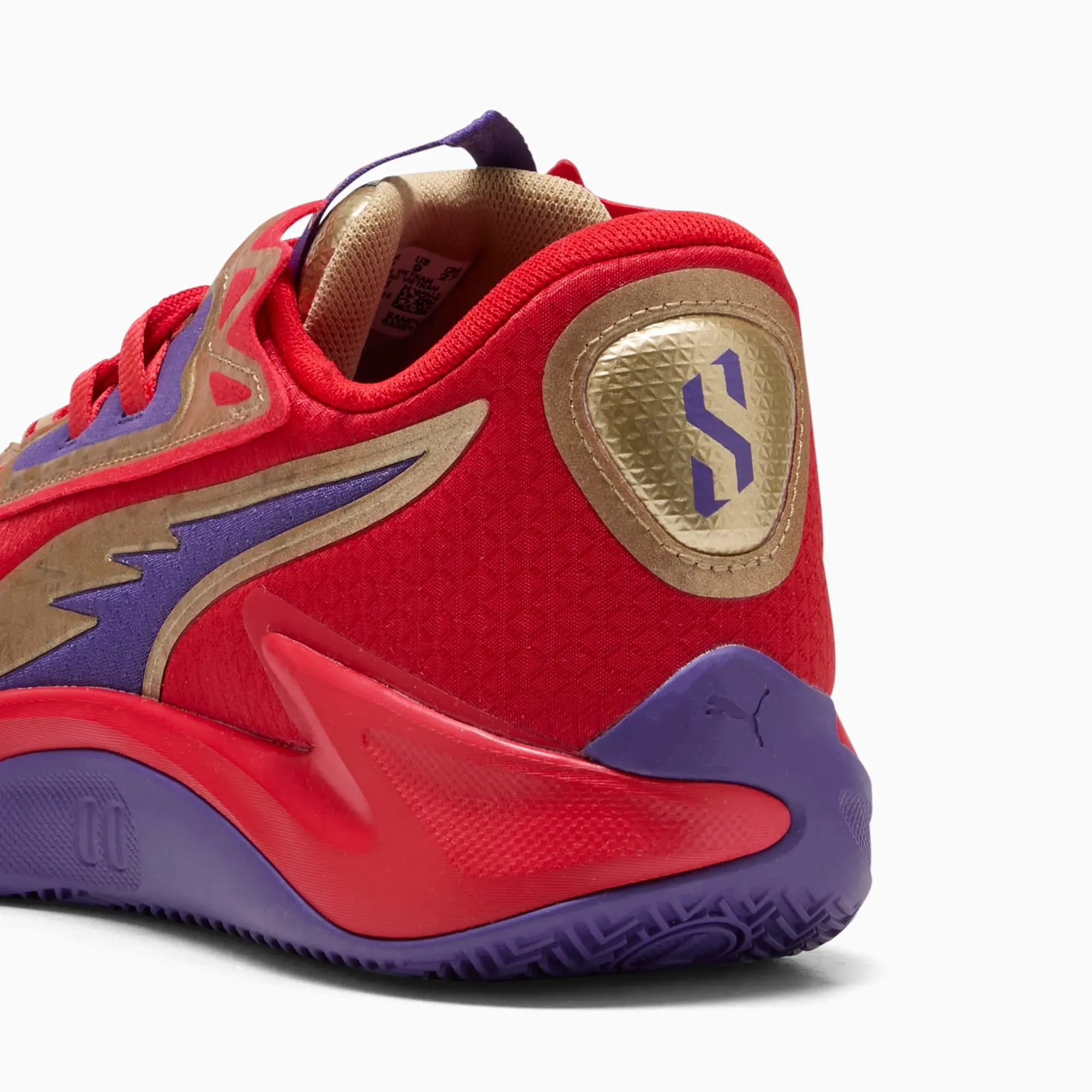 PUMA Scoot Zeros II Gold D.D. Basketball Shoes Unisex, For All Time Red/Gold, size 10