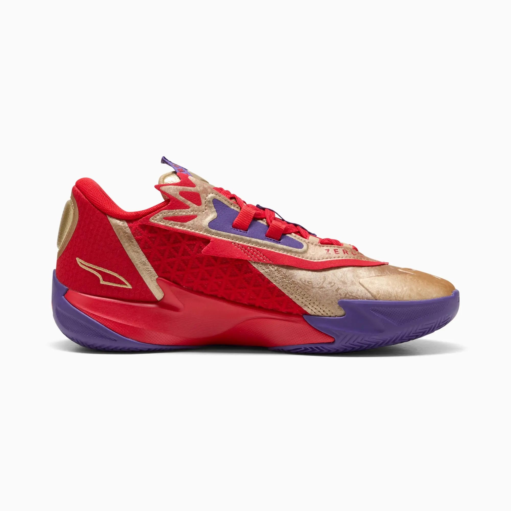PUMA Scoot Zeros II Gold D.D. Basketball Shoes Unisex, For All Time Red/Gold, size 10