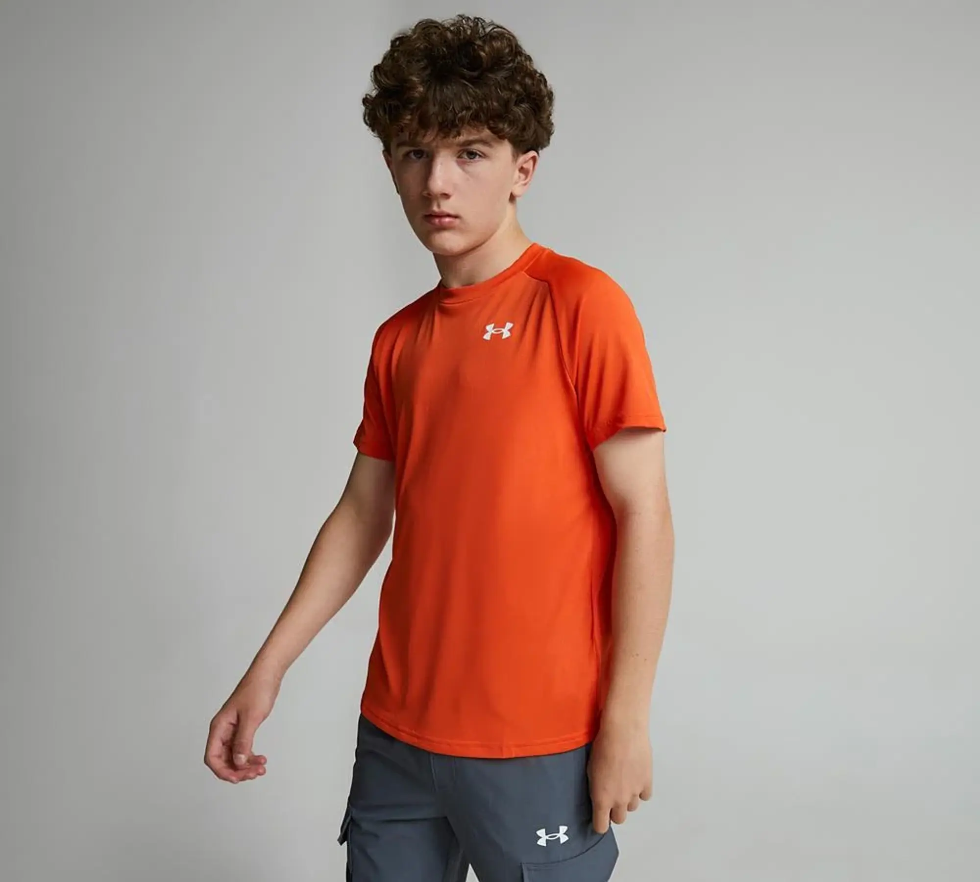 Under Armour  Tech™ 2.0 Boys' Short Sleeve Orange Base / White YLG (59 - 63 in)