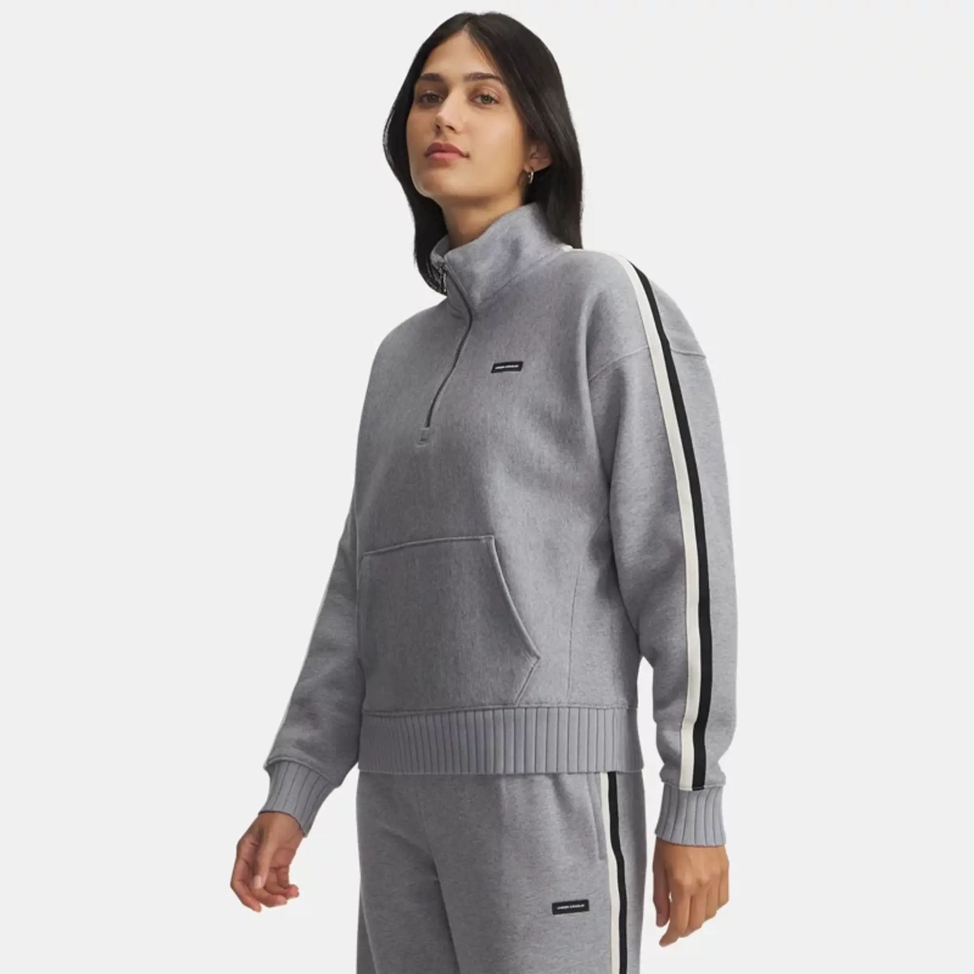 Under Armour  Icon Heavyweight Fleece Women's ½ Zip Mod Gray Medium Heather / White L