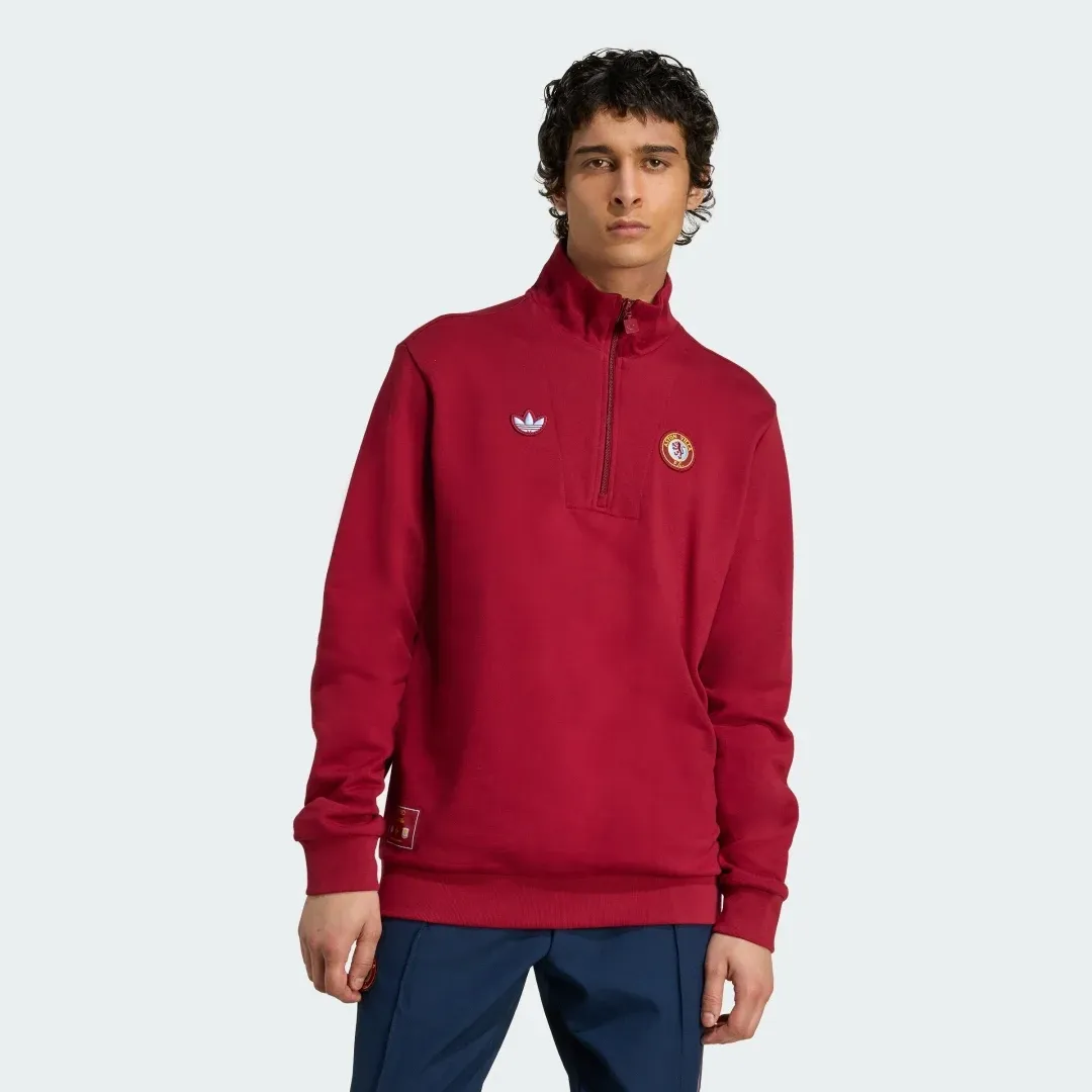adidas Aston Villa FC Terrace Icons Half-Zip Top | JN0221 | FOOTY.COM