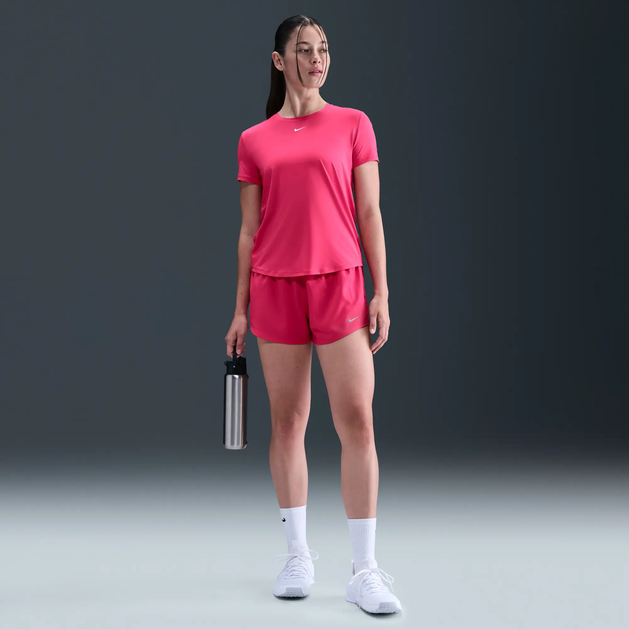 Nike One Classic Women's Dri-FIT Short-Sleeve Top - Pink - Sustainable Materials