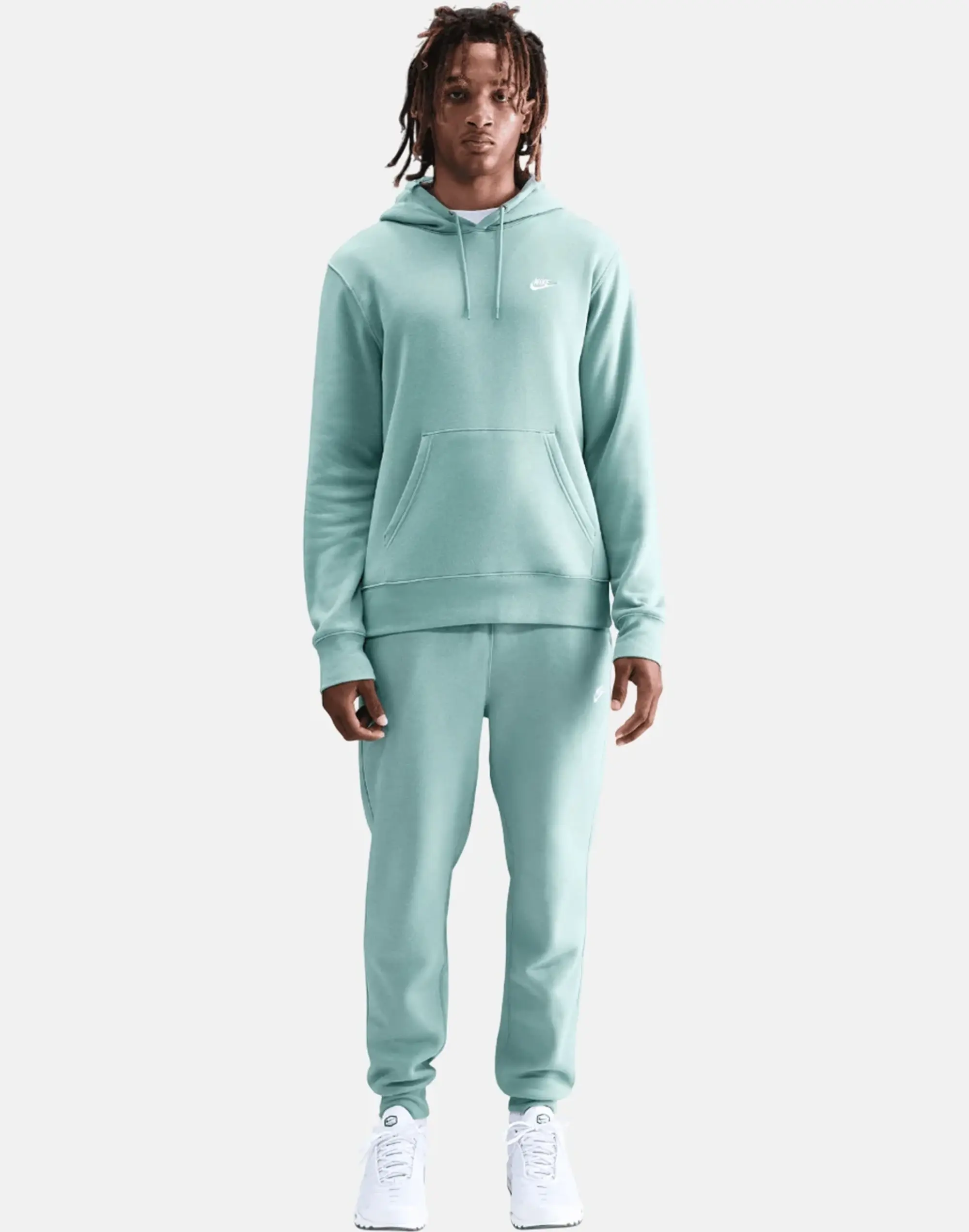 Men's Nike Club Po Hoodie in Green/White 