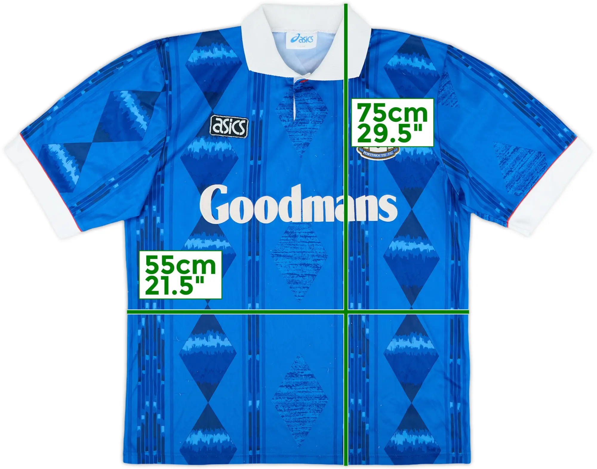 Asics Portsmouth Mens SS Home Shirt 1993/95