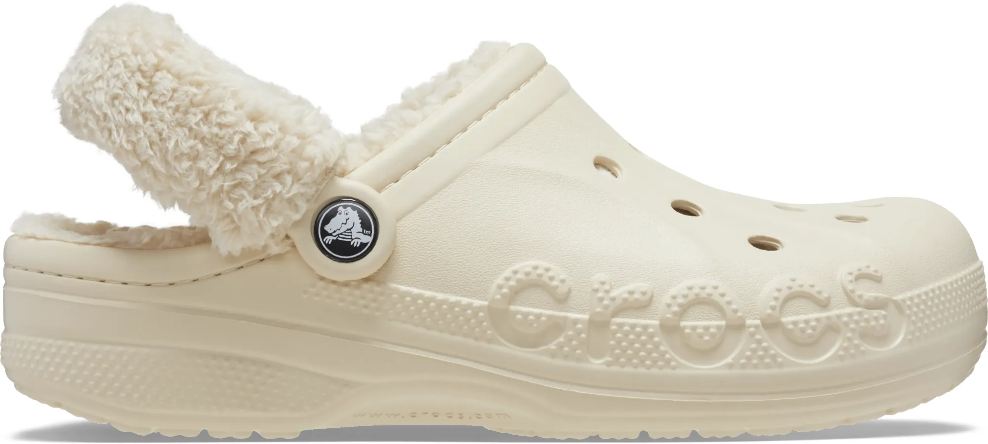 Crocs | Unisex | Baya Lined Fuzz-Strap | Clogs | Winter White | W10/M9