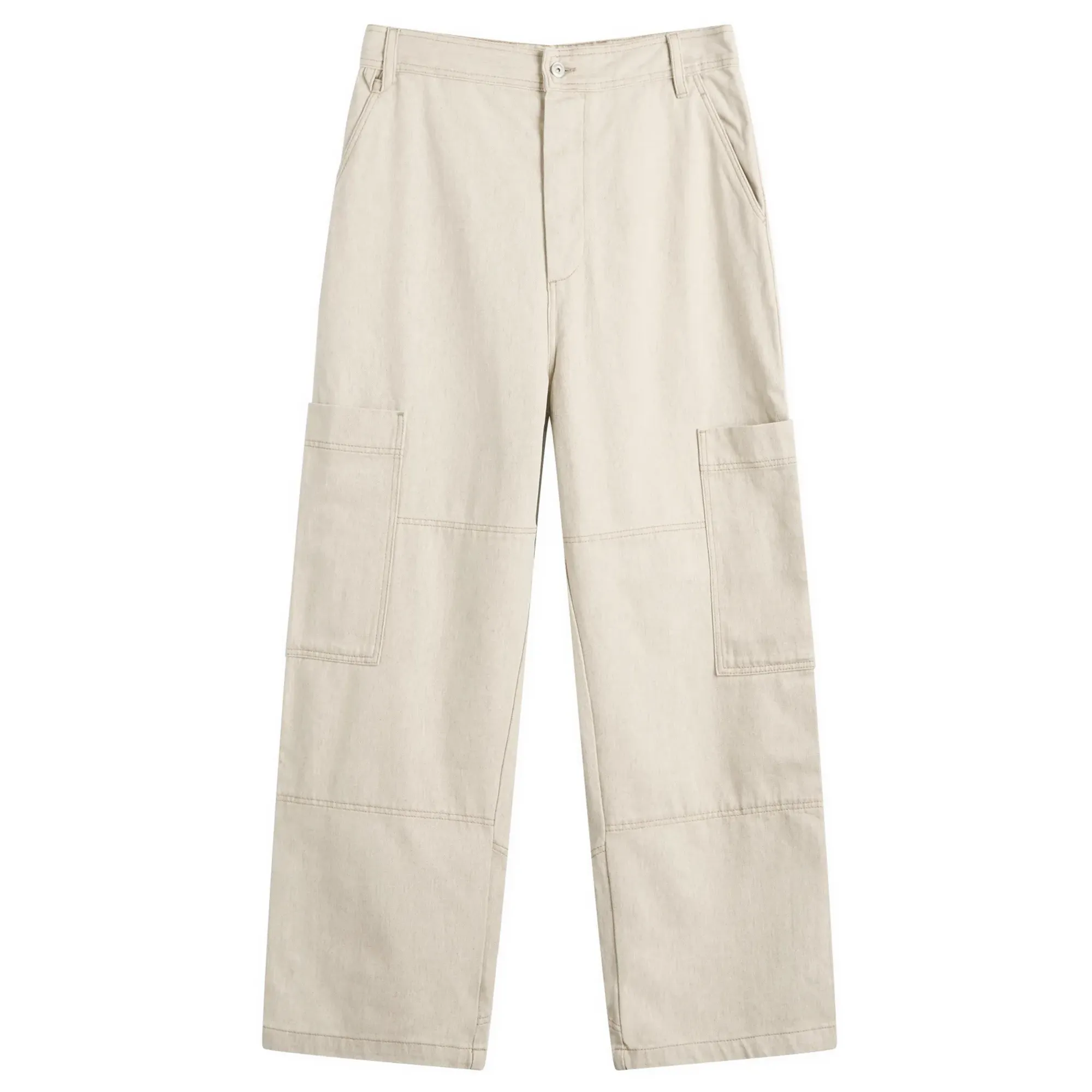 Jacquemus Men's Cotton Cargo Trousers Light Beige