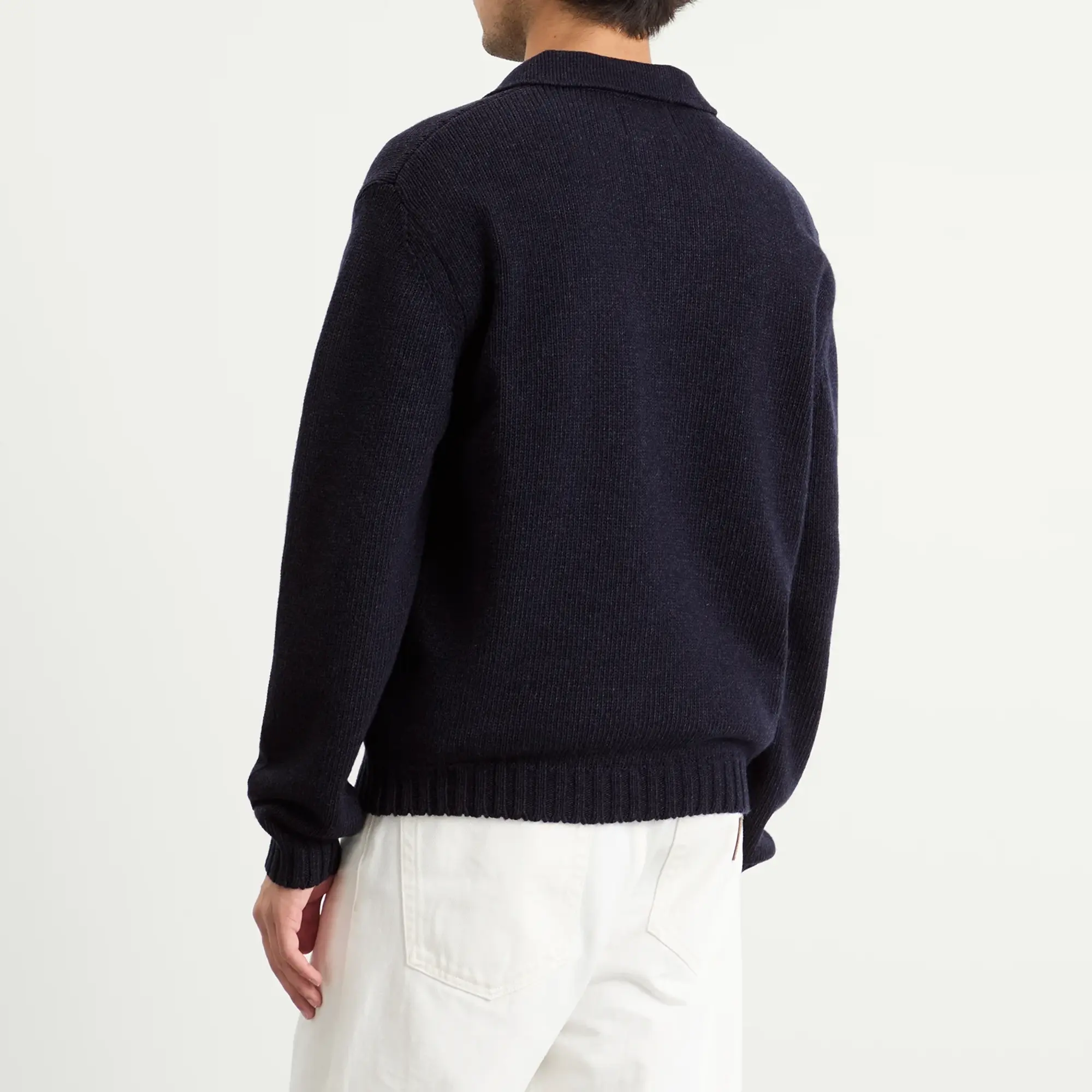 Arte Men's Football Knit Polo Jumper Navy