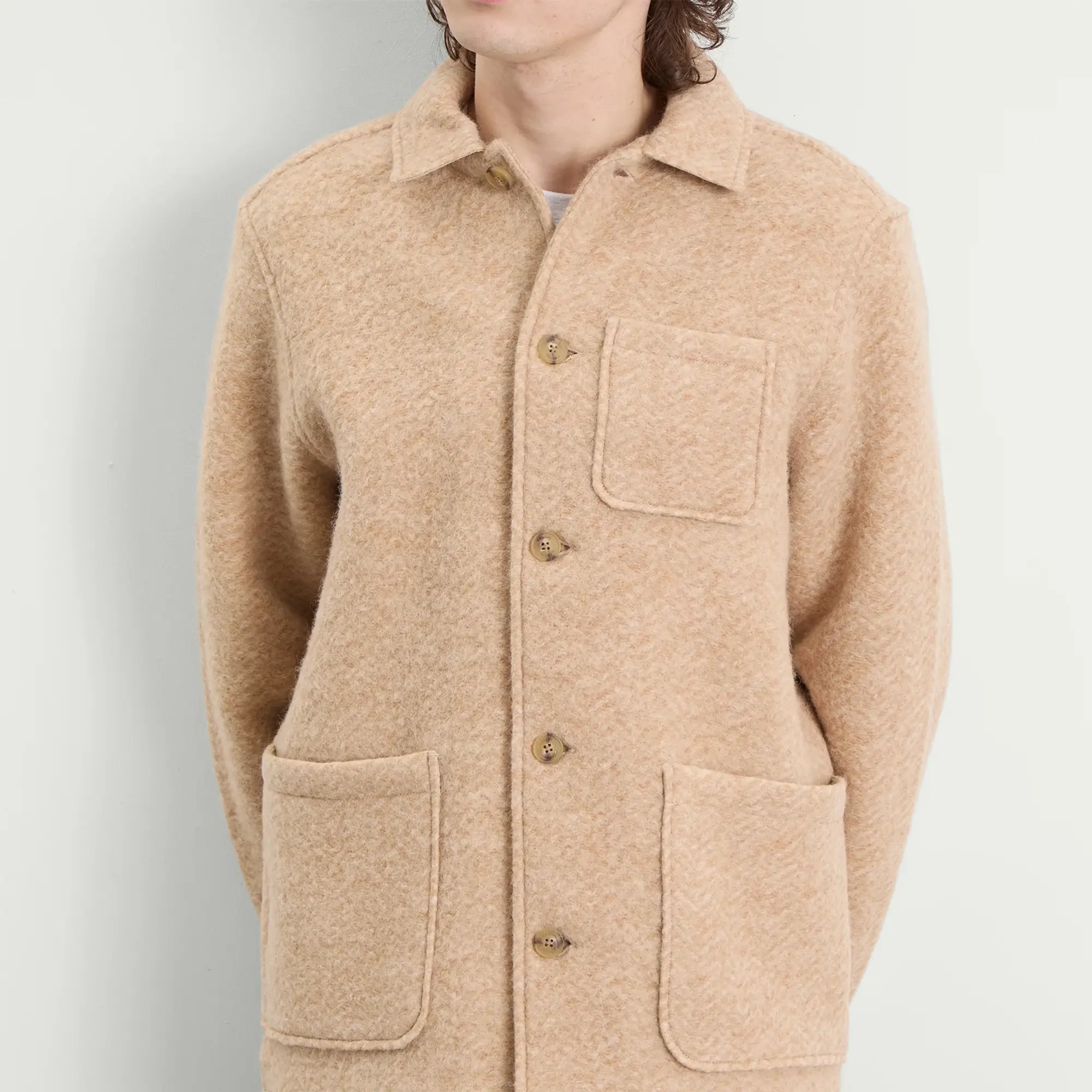 Kestin Men's Ormiston Jacket Oat Herringbone Wool