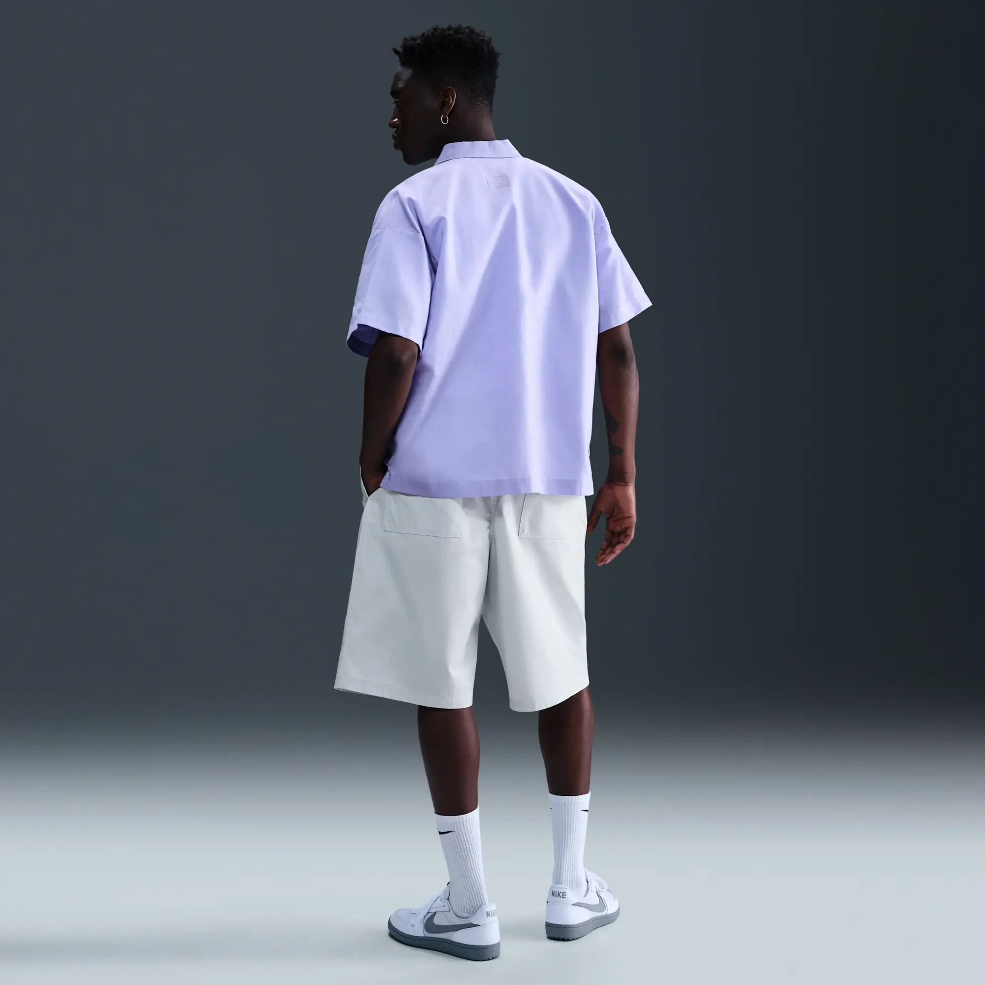 Nike Club Men's Oversized Shorts - Grey - Cotton