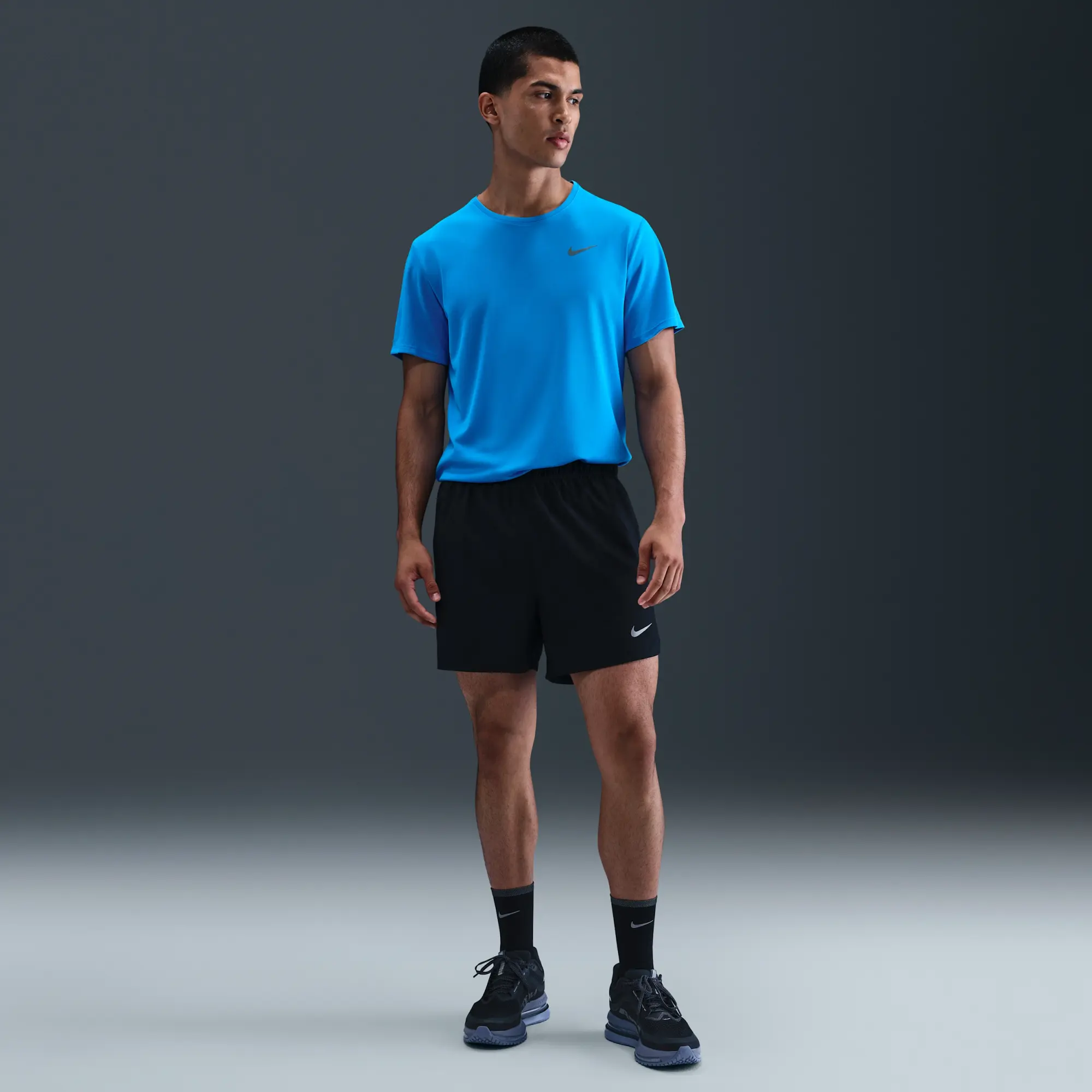 Nike Miler Men's Dri-FIT UV Short-Sleeve Running Top - Blue - Recycled Polyester