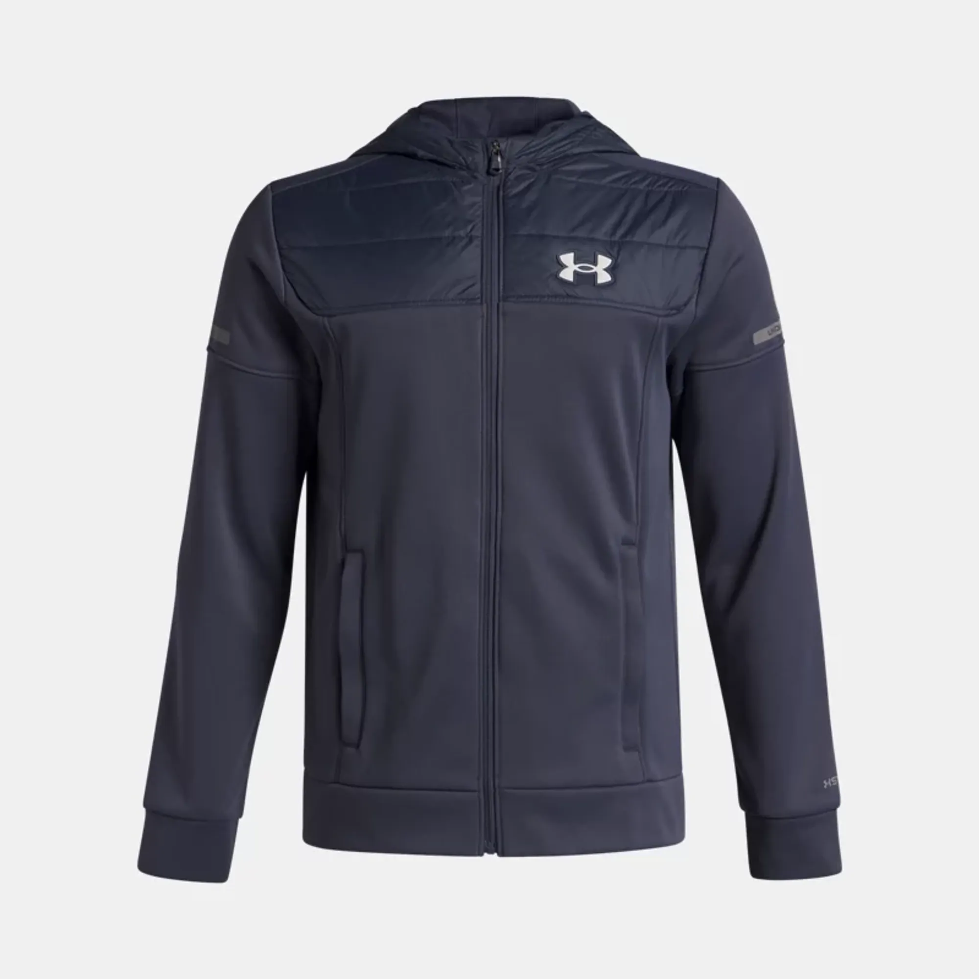 Armour Fleece® Pro Utility Boys' Full Zip Downpour Gray / White YLG (59 - 63 in)