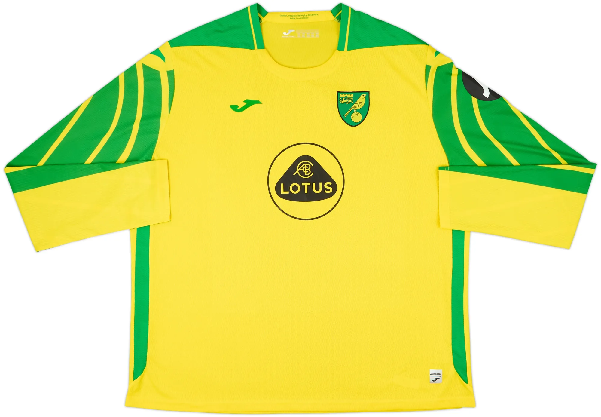 Joma Norwich City Mens LS Home Shirt 2021/22