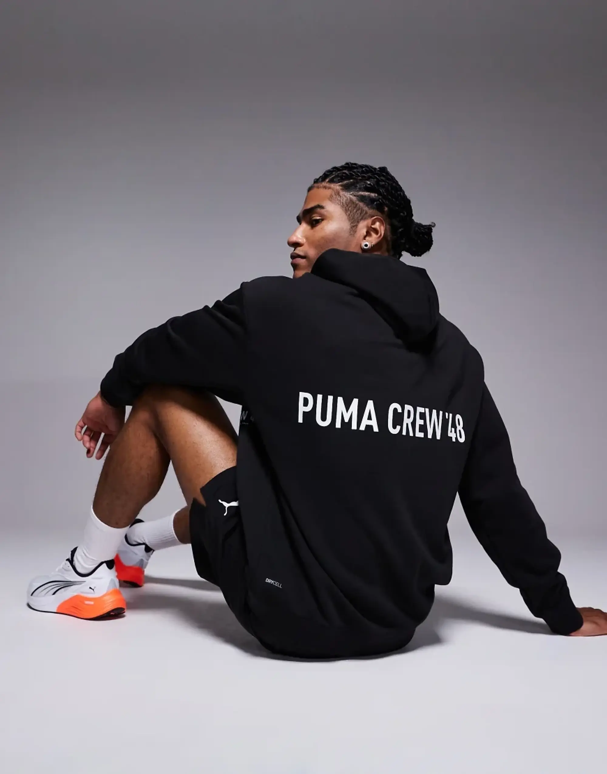 Puma Graphic French Terry Hoodie In Black