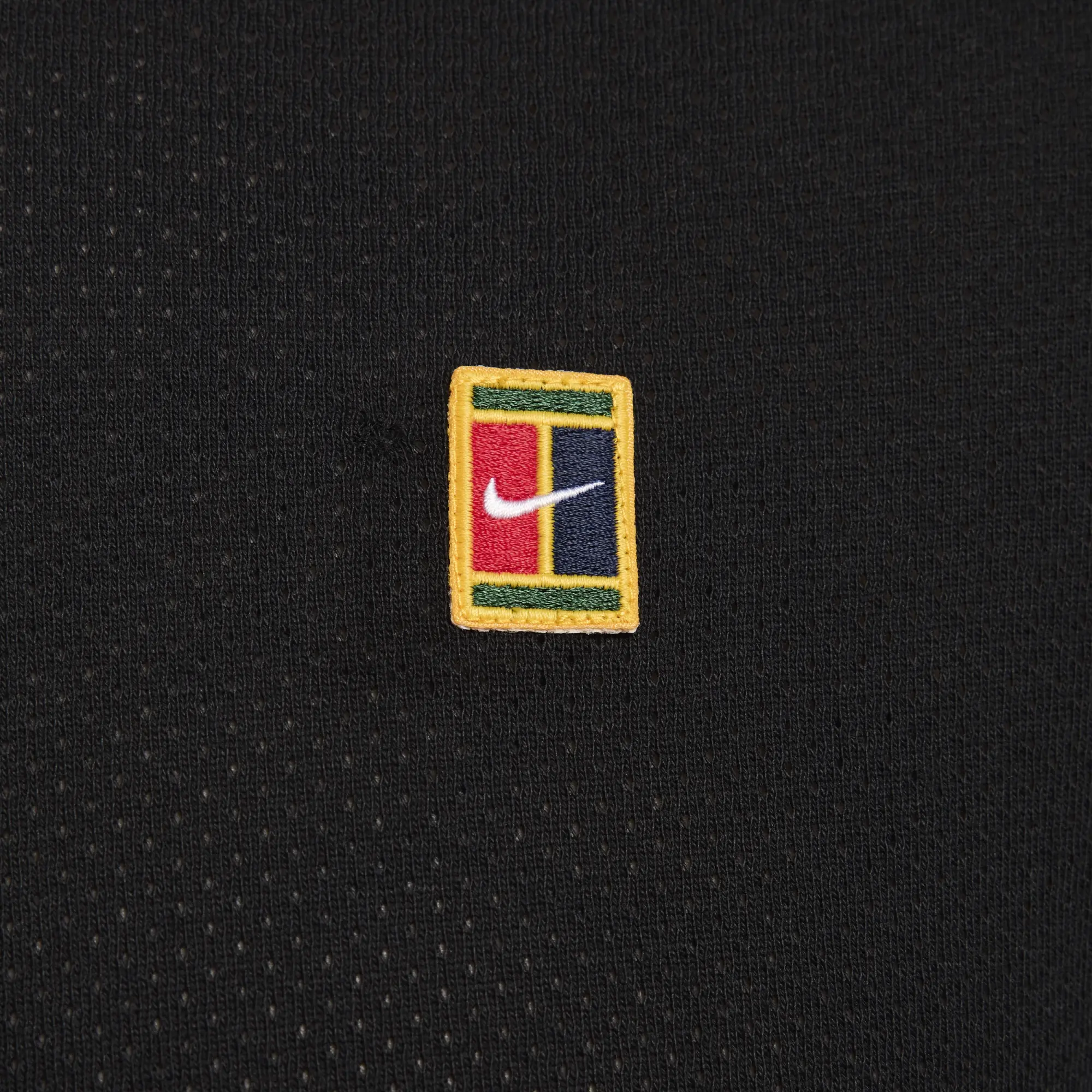 NikeCourt Heritage Men's Short-Sleeve Tennis Top - Black - Cotton/Polyester