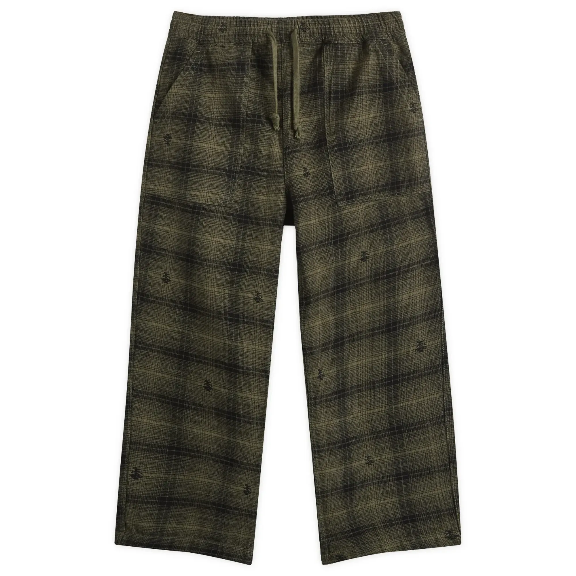 Service Works Men's Thistle Plaid Chef Pants Olive