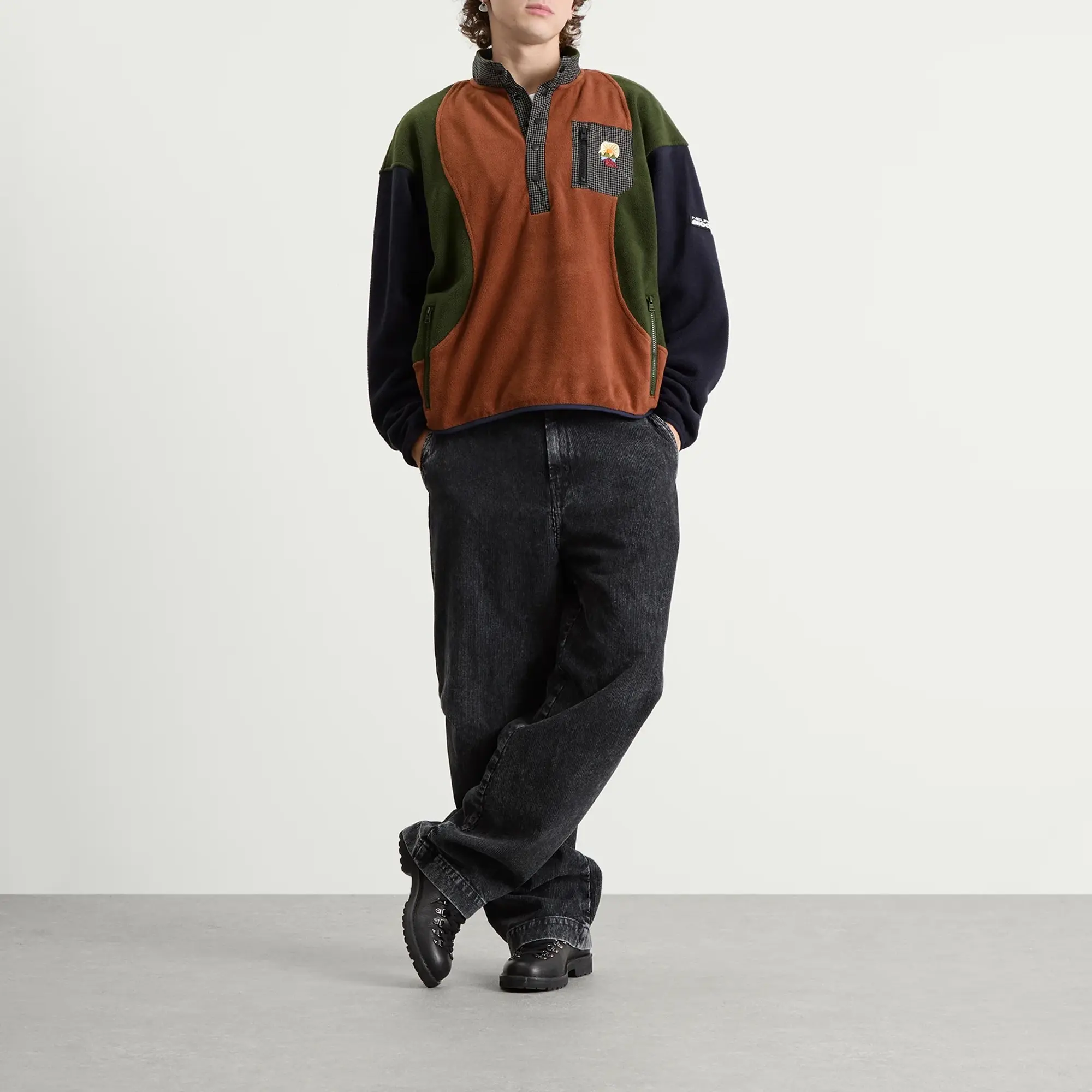 Brain Dead Men's Equipment Pullover Fleece Jacket Navy