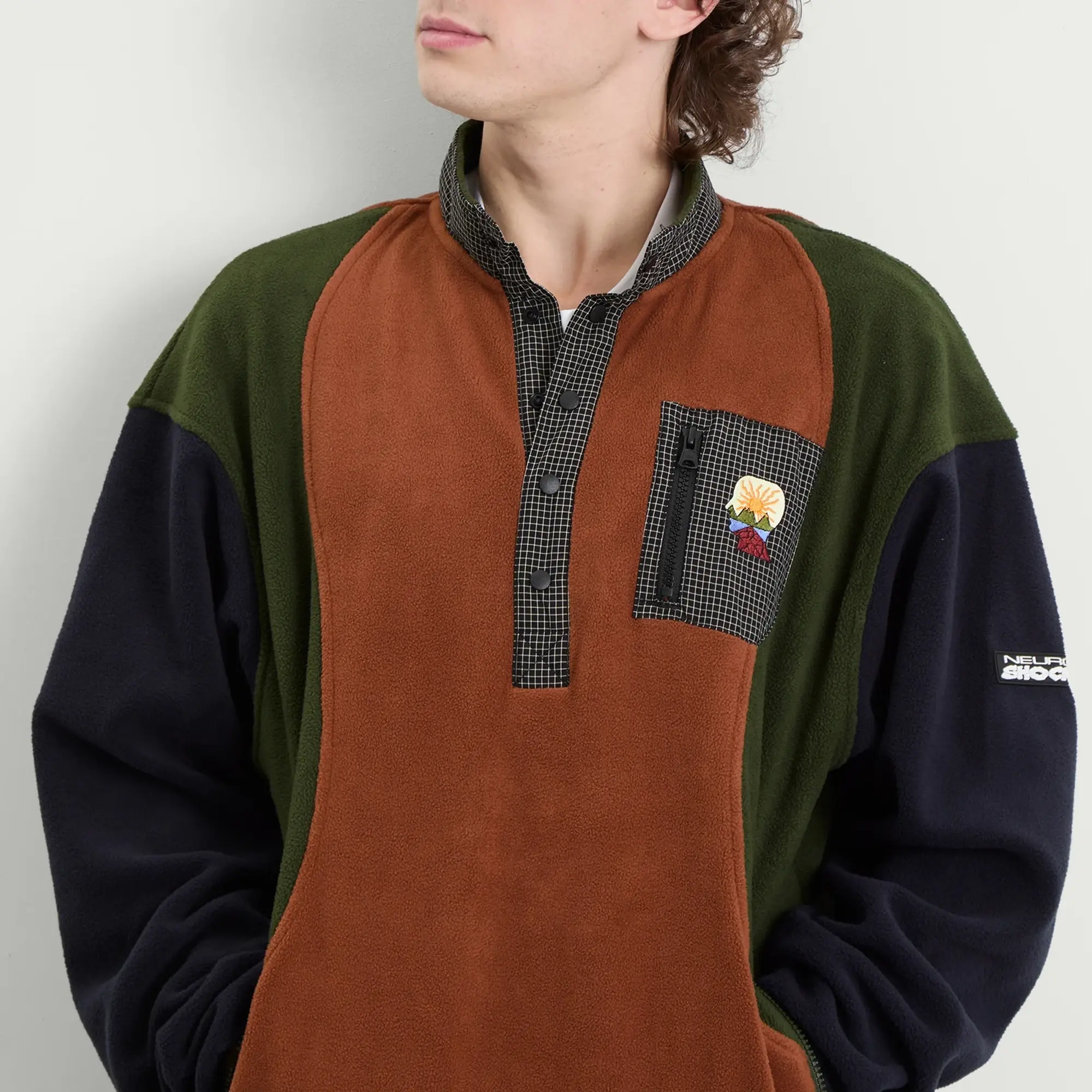 Brain Dead Men's Equipment Pullover Fleece Jacket Navy