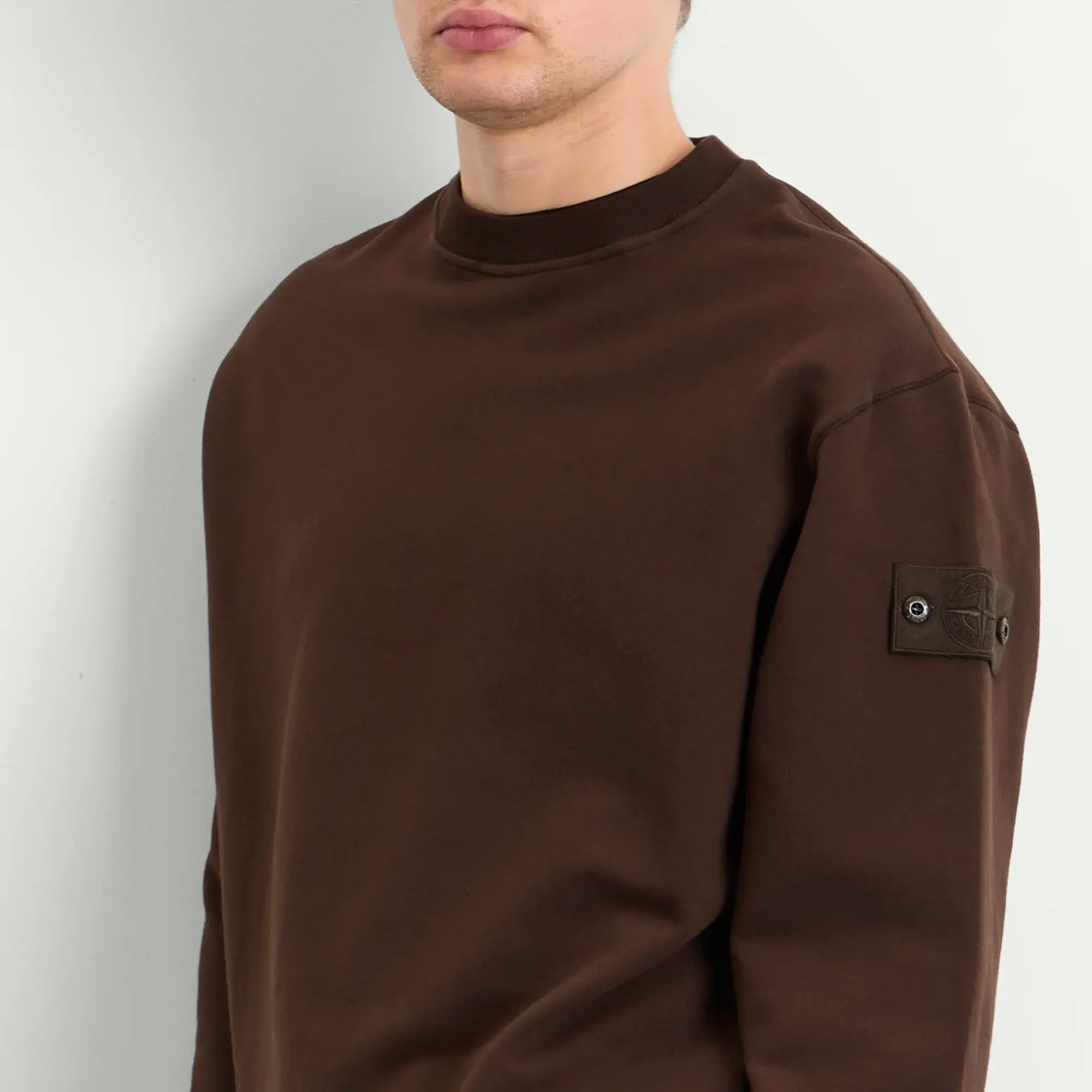 Stone Island Men's Ghost Crew Neck Sweatshirt Dark Brown