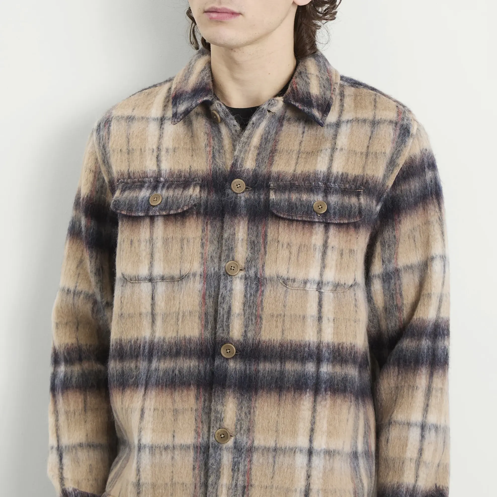 Kestin Men's Haston Jacket Oat Check Brushed Wool