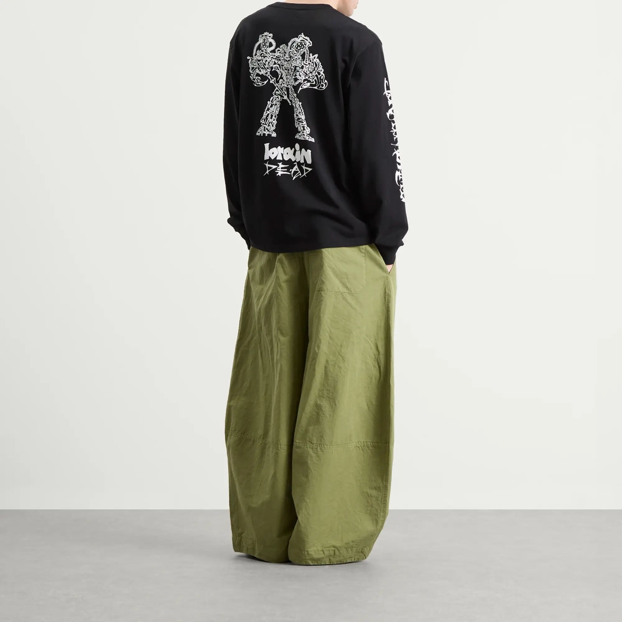 Brain Dead Men's Skull Mech Long Sleeve T-Shirt Black