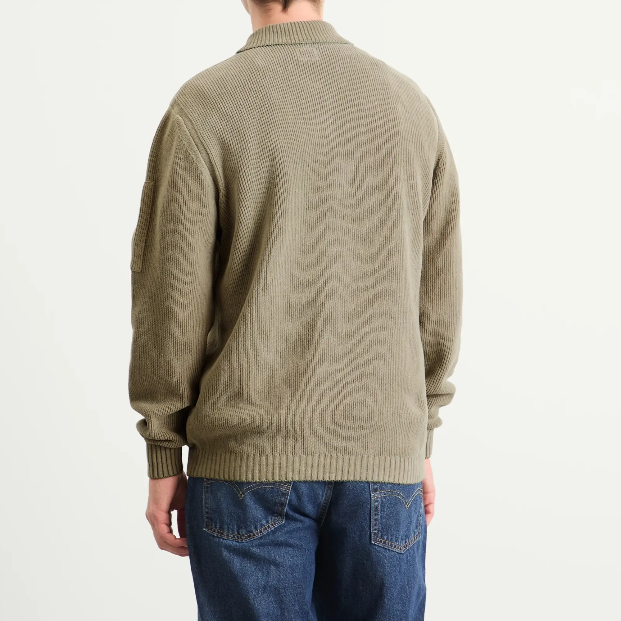 C.P. Company Men's Chenille Ribbed Knit Polo Fallen Rock