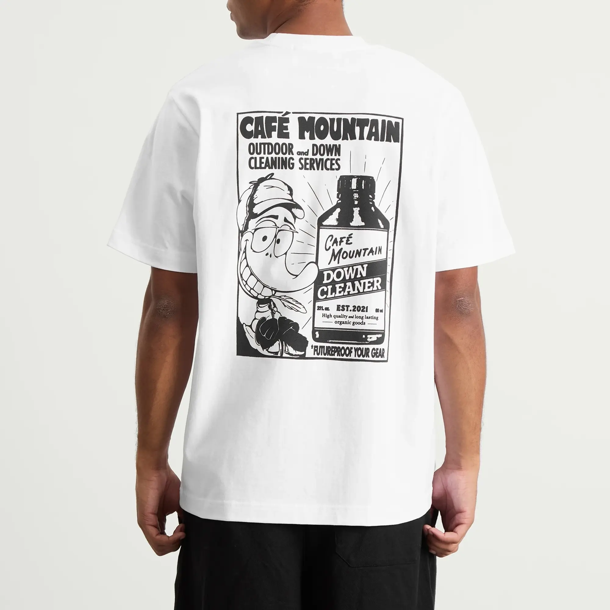 Café Mountain Men's Down Cleaning Duck T-Shirt Natural