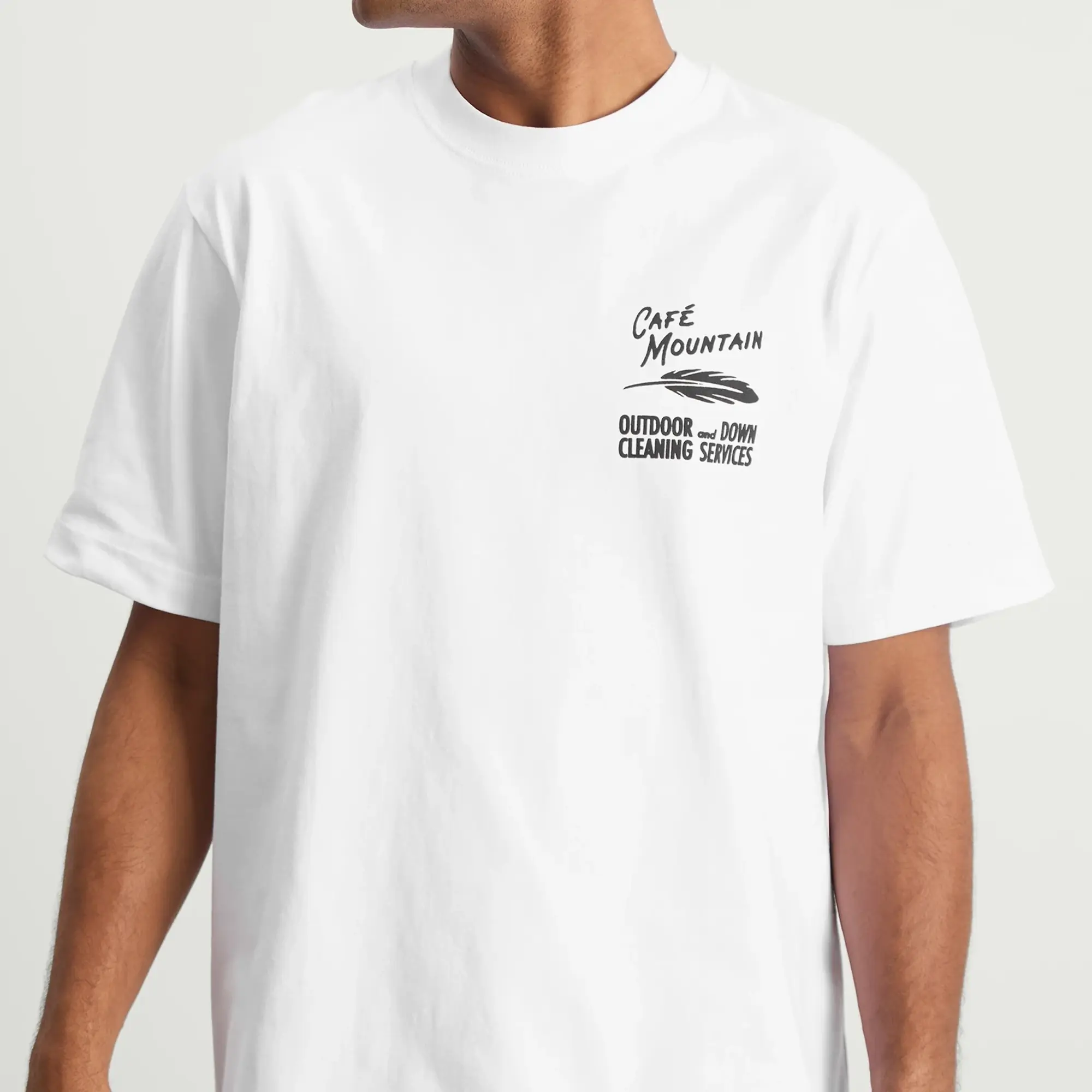 Café Mountain Men's Down Cleaning Duck T-Shirt Natural