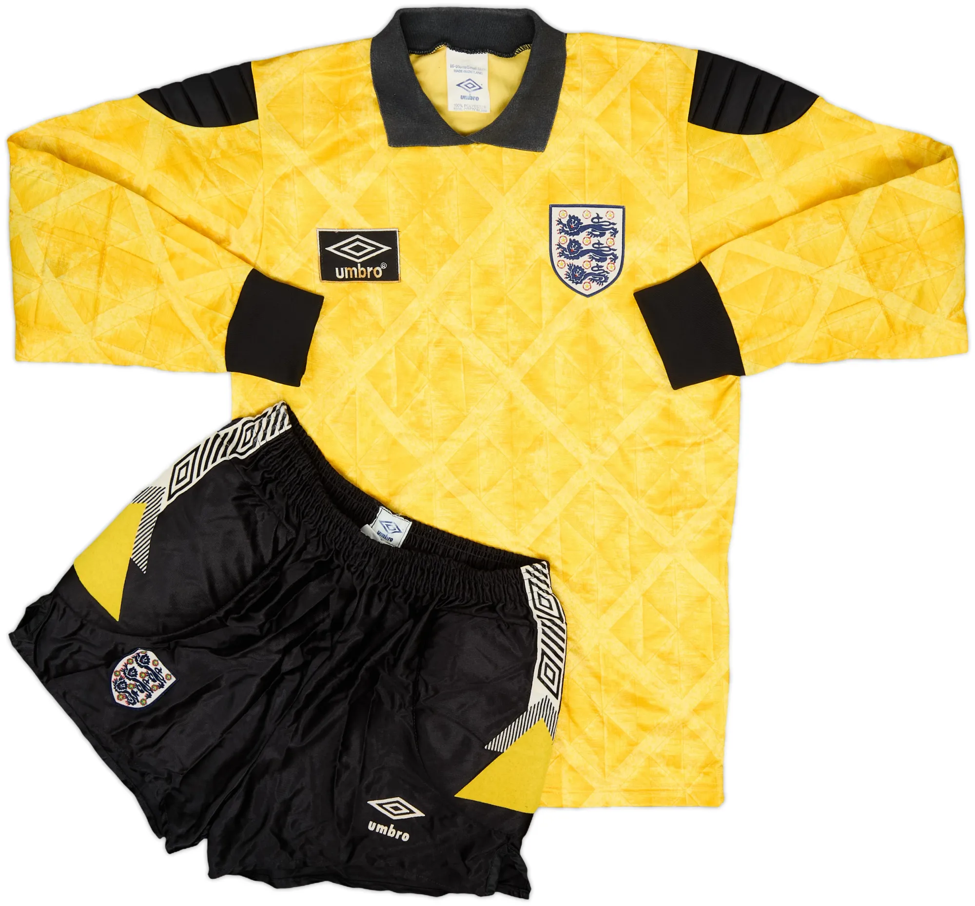 Umbro England Mens LS Goalkeeper Home Mini Kit 1990