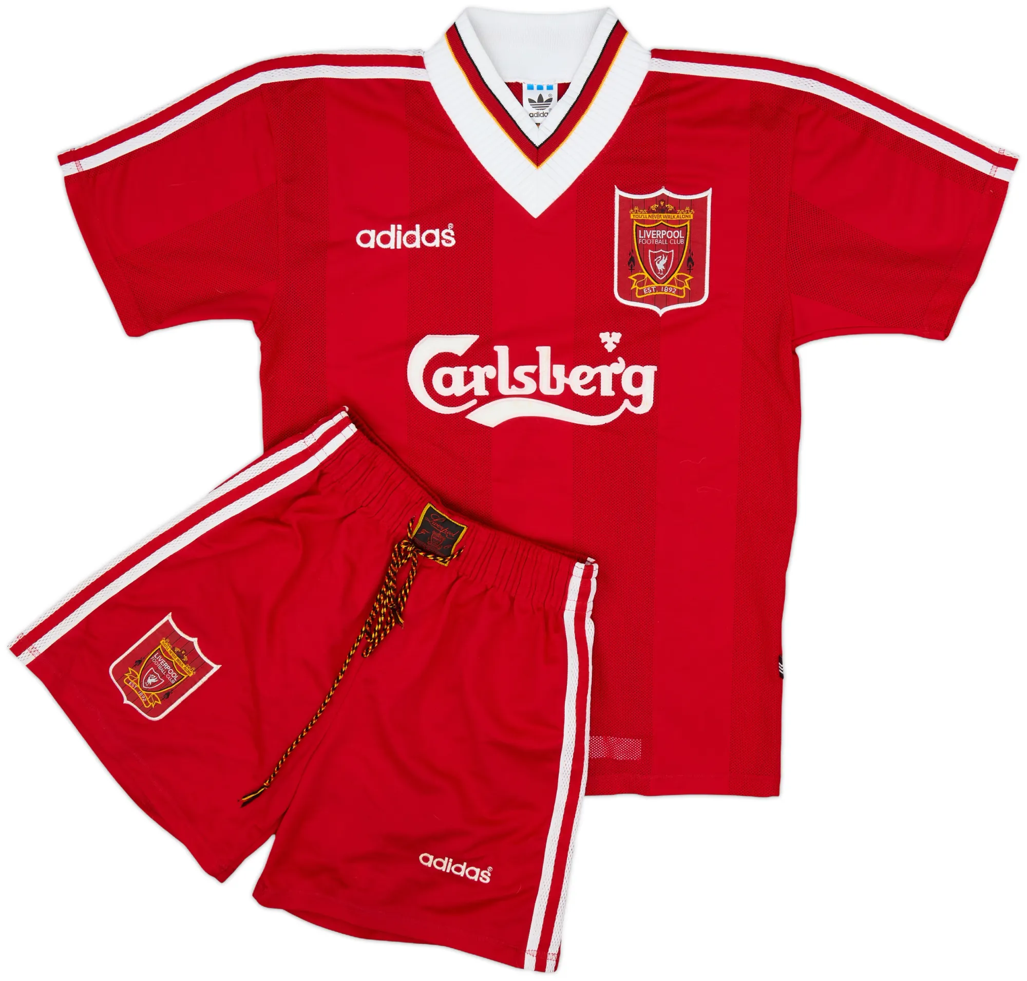 adidas Liverpool Mens SS Home Mini Kit 1995/96