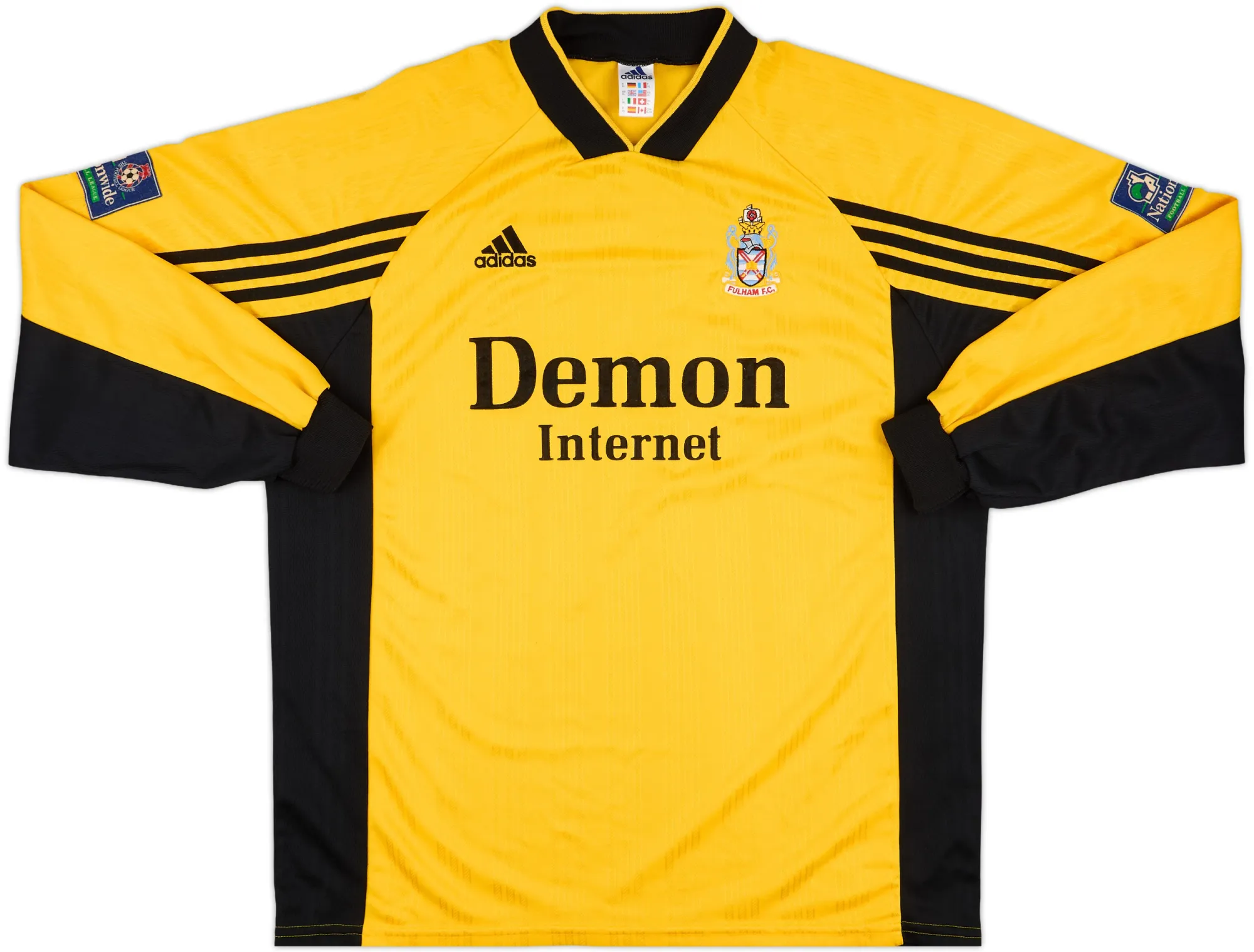 adidas Fulham Mens LS Player Issue Away Shirt 1998/99